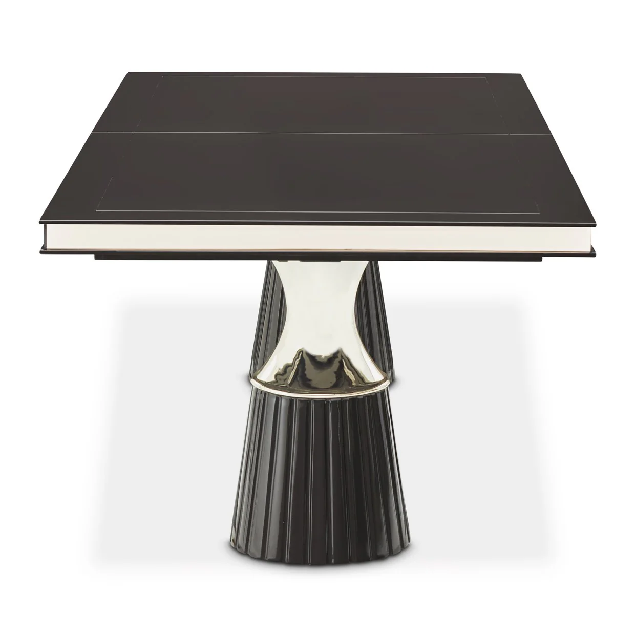 Carmela Double Pedestal Dining Table - Glossy Charcoal Sand - Image 6