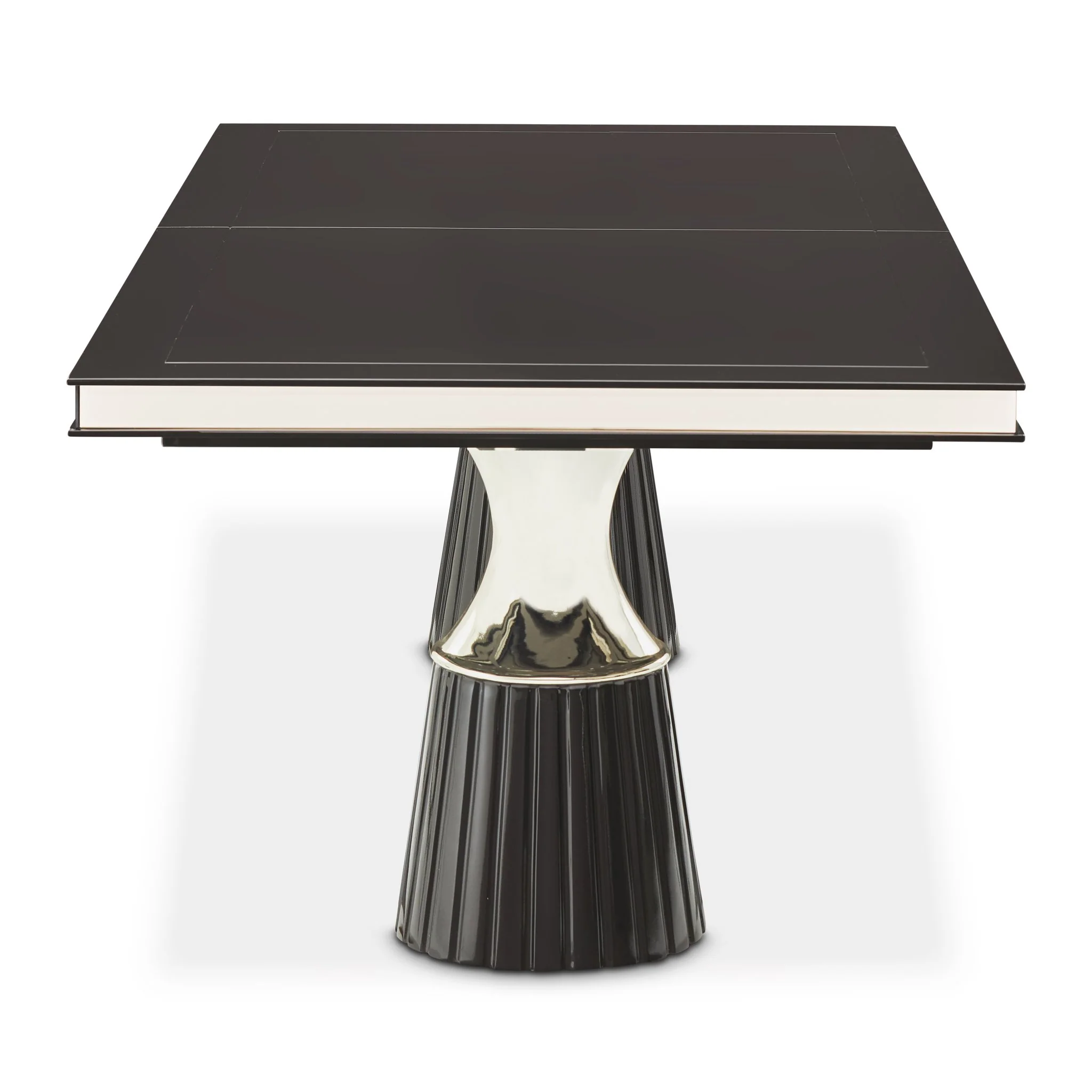 Carmela Double Pedestal Dining Table - Glossy Charcoal Sand - Image 8