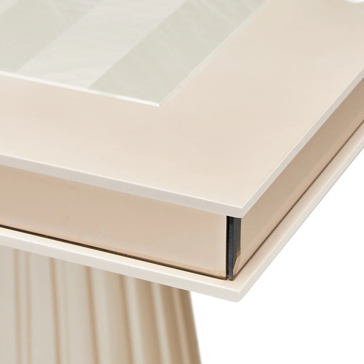 Carmela Double Pedestal Dining Table - Shimmer Ivory - Image 3