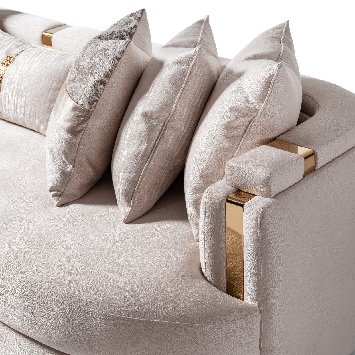Carmela Mansion Sofa - Almond/Gold - Image 10