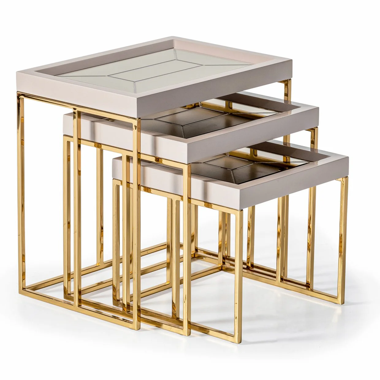Carmela Nesting Tables, Set of 3 - Shimmer Ivory - Image 5