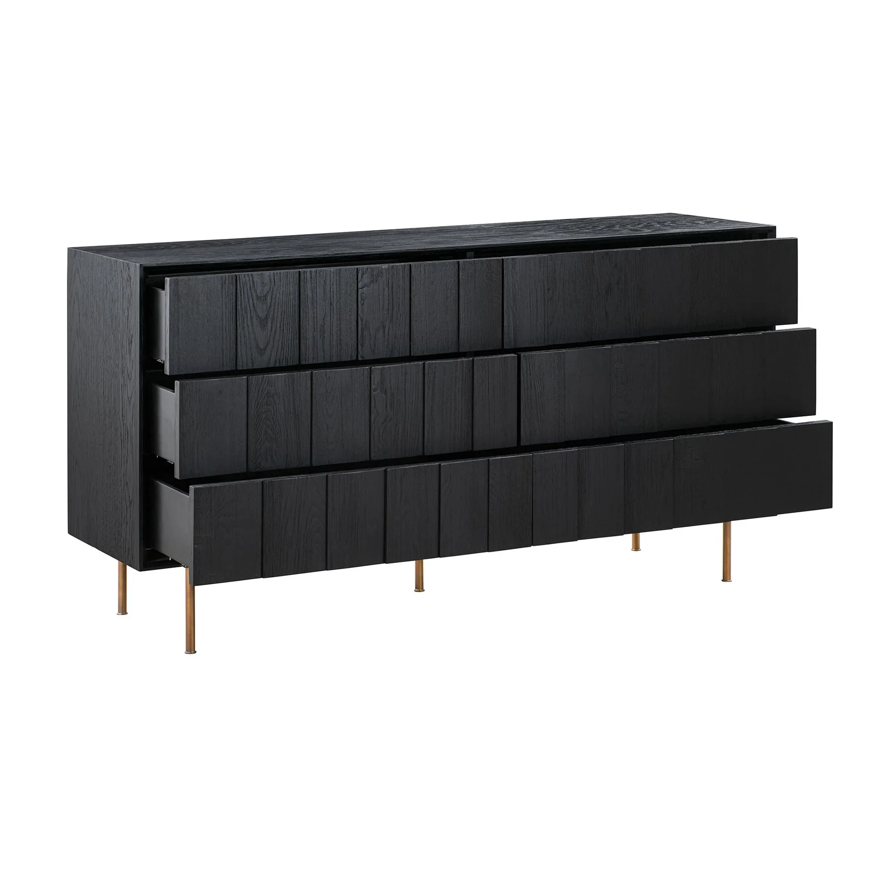 Carnaby King 4 Piece Bedroom Set in Black Brushed Oak Wood - Image 5