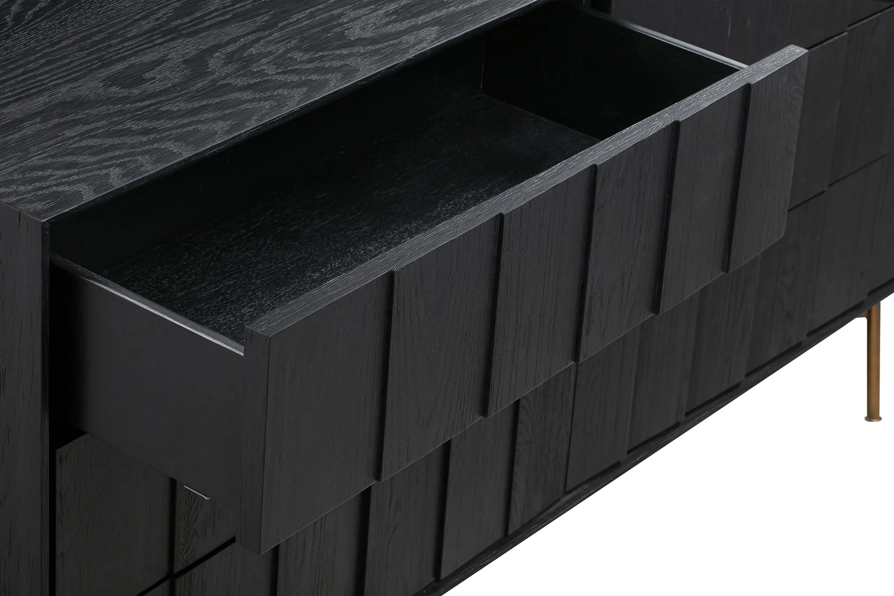 Carnaby King 4 Piece Bedroom Set in Black Brushed Oak Wood - Image 9