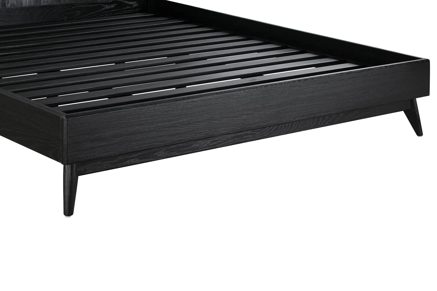 Carnaby King Platform Bed Frame in Black Brushed Oak Wood - Image 8