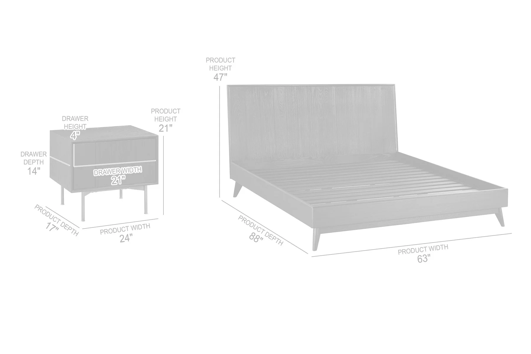 Carnaby Queen 3 Piece Bedroom Set in Black Brushed Oak Wood - Image 8