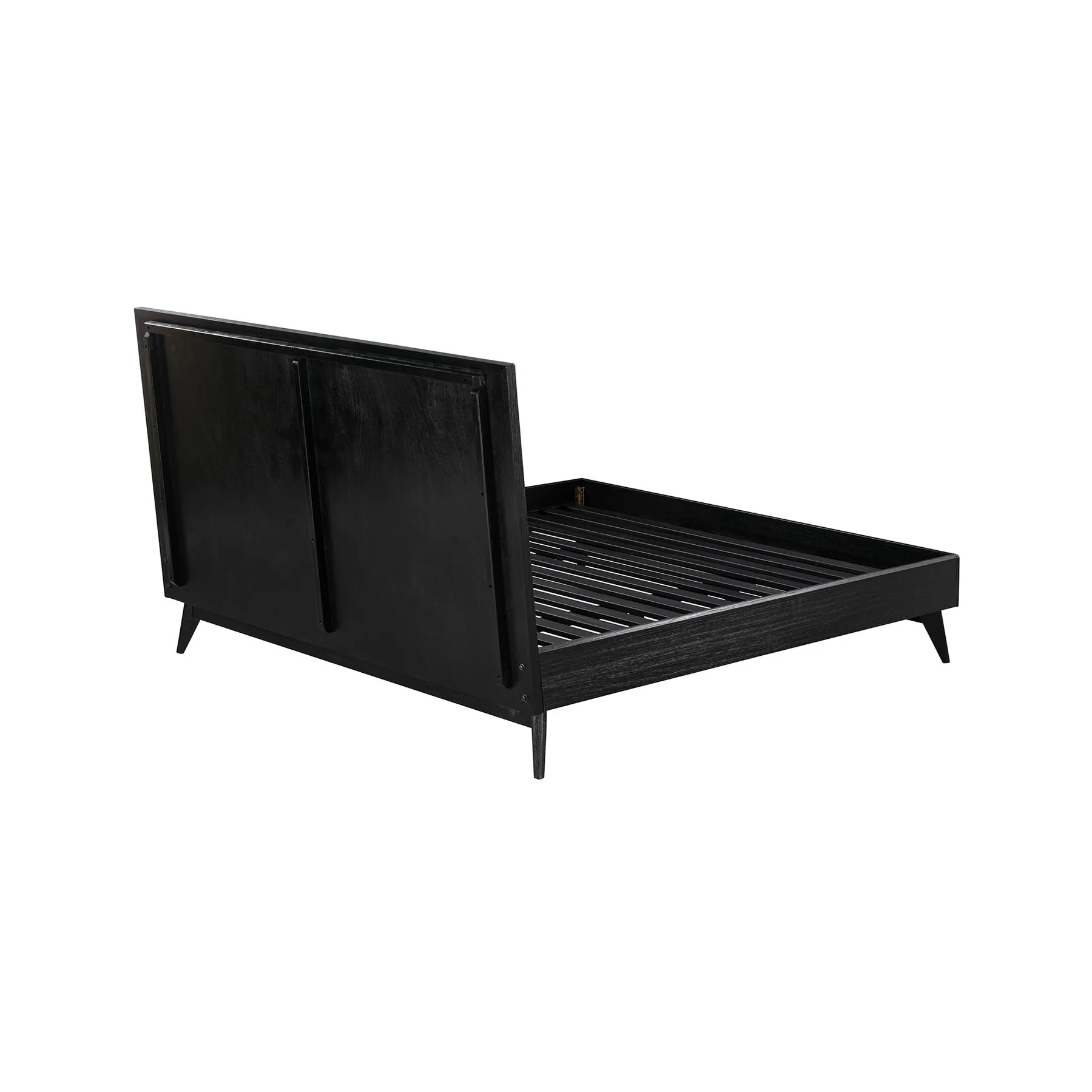 Carnaby Queen Platform Bed Frame in Black Brushed Oak Wood - Image 4