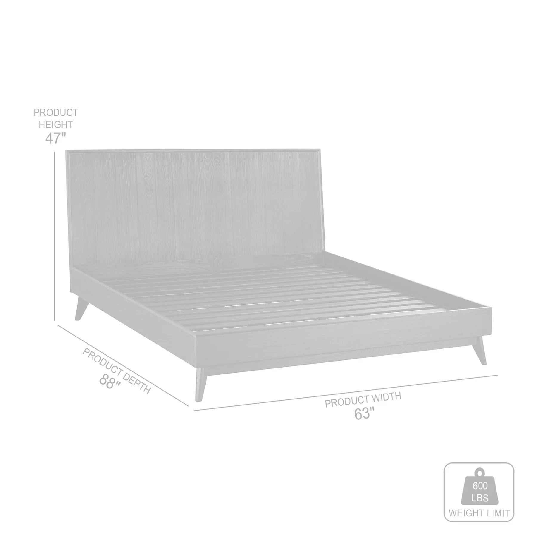 Carnaby Queen Platform Bed Frame in Black Brushed Oak Wood - Image 9