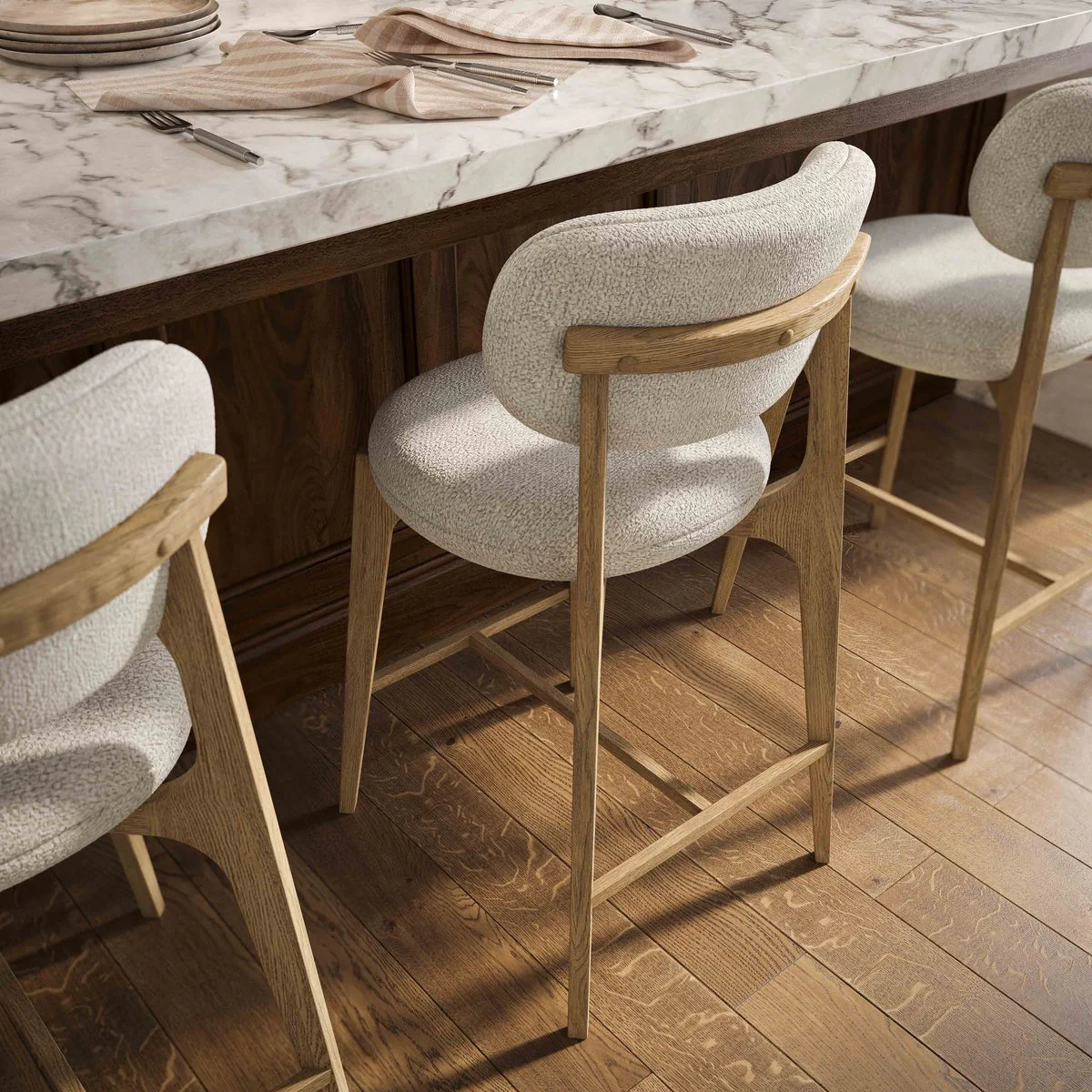 Carnation Cream Performance Fabric Counter Stool - Image 2