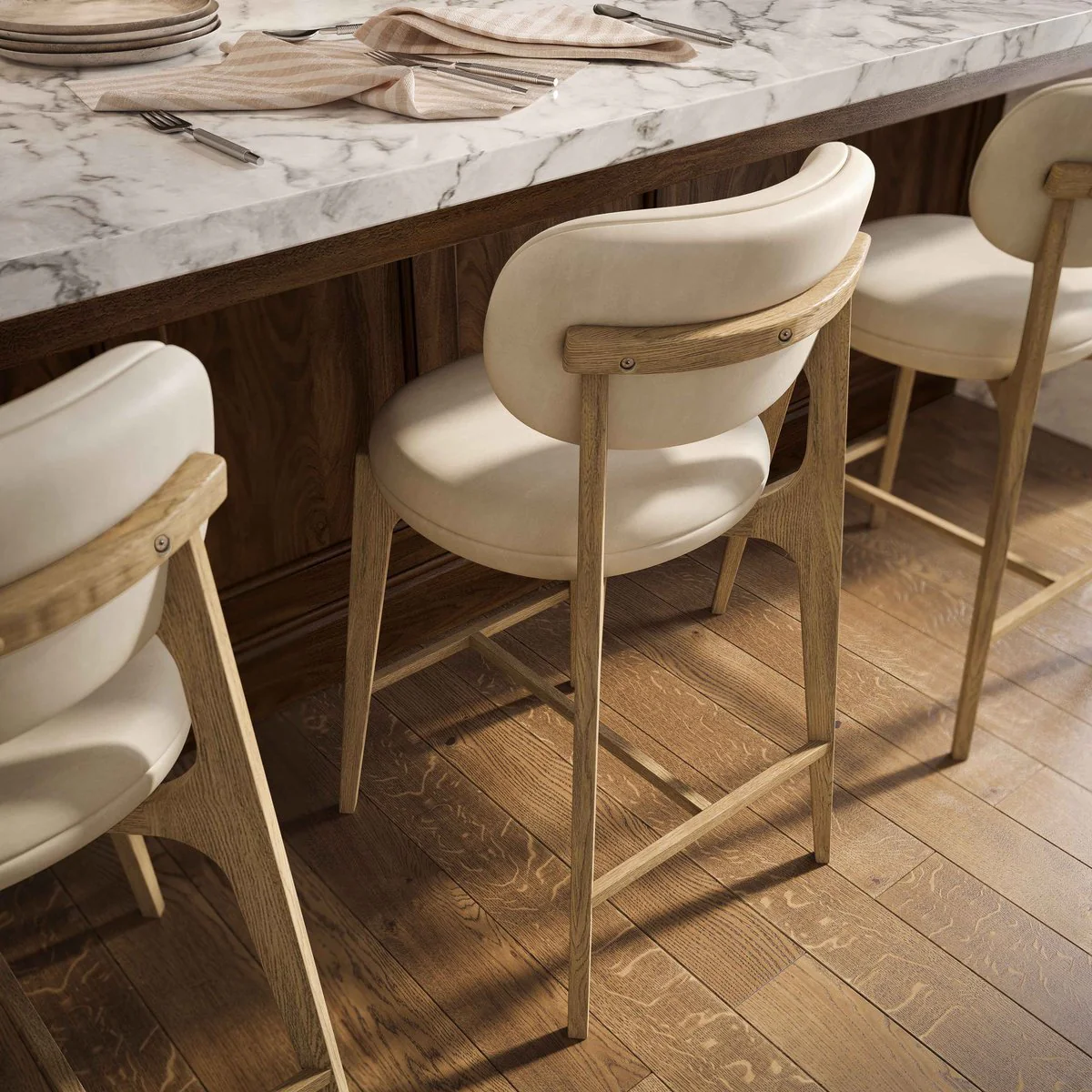 Carnation Cream Performance Vegan Leather Counter Stool - Image 2