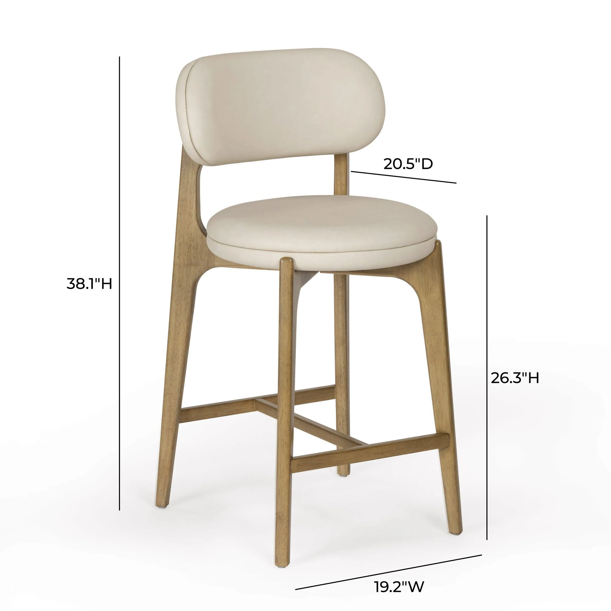 Carnation Cream Performance Vegan Leather Counter Stool - Image 7