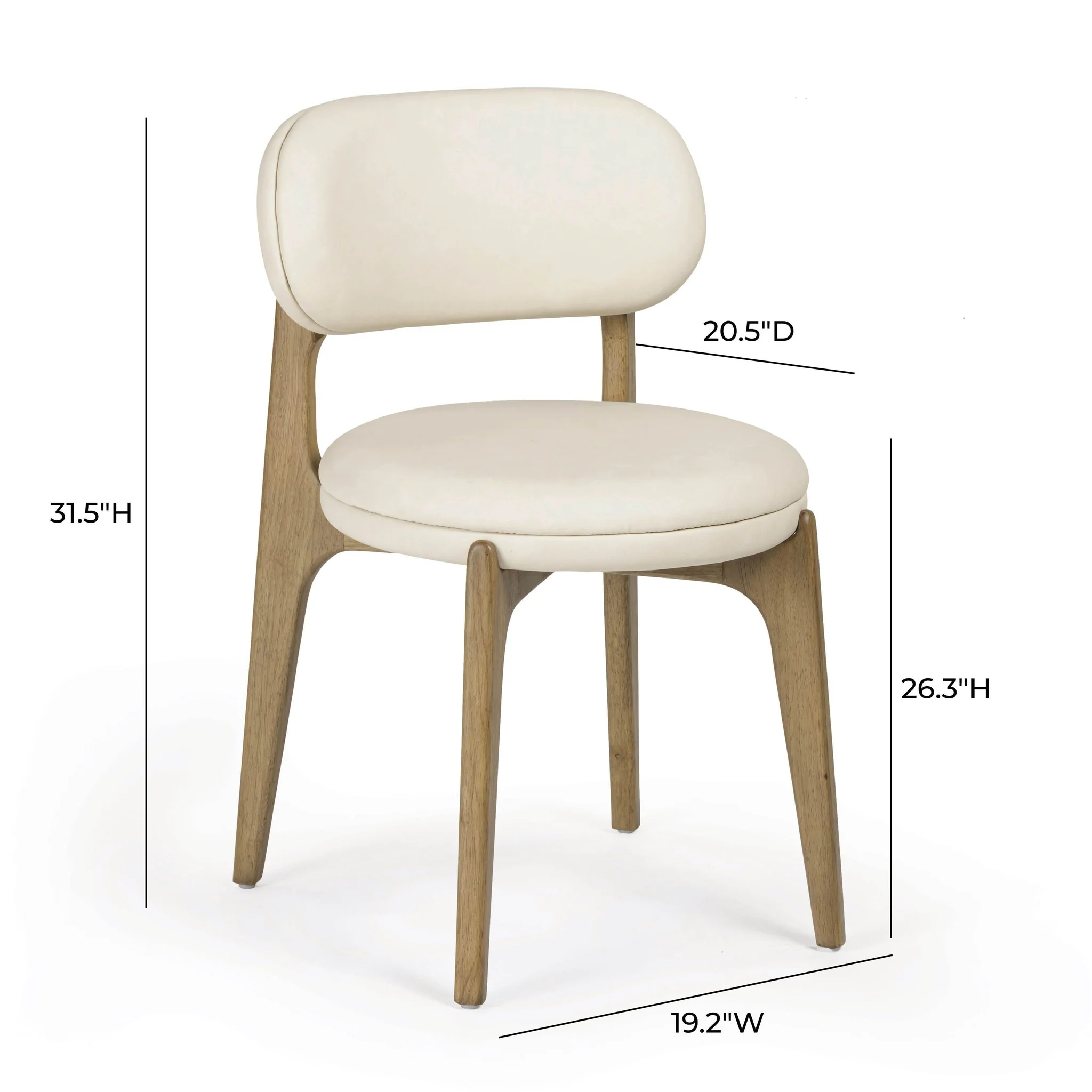 Carnation Cream Performance Vegan Leather Dining Chair - Image 6