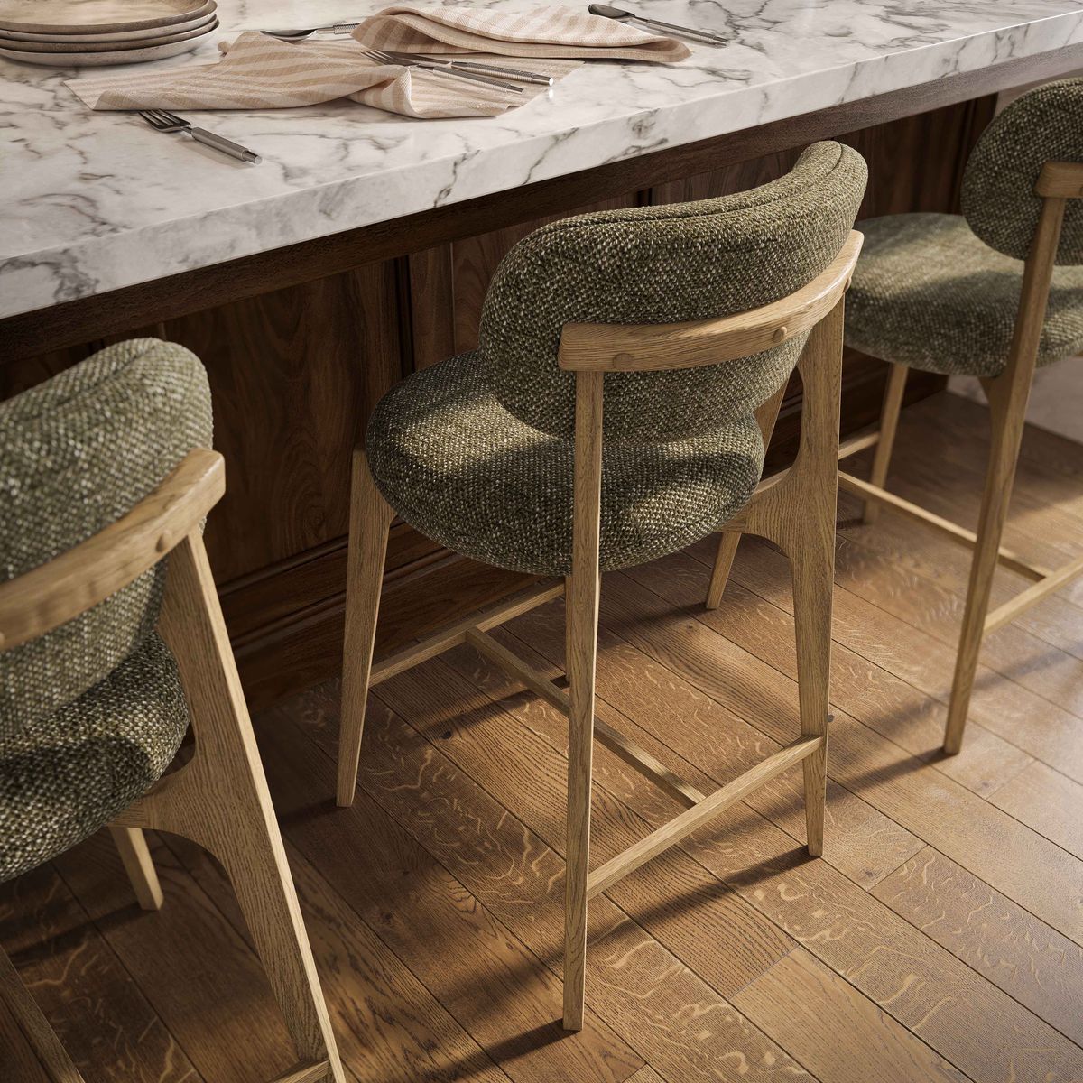 Carnation Green Performance Fabric Counter Stool - Image 2