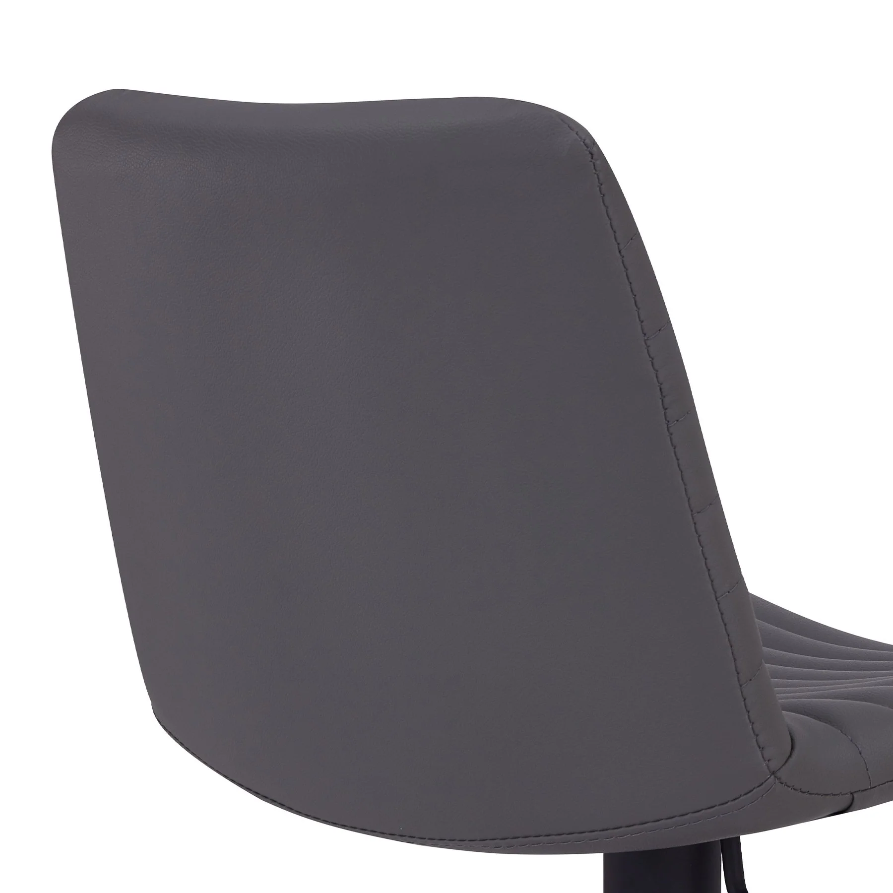 Carson Contemporary Adjustable Barstool in Black Powder Coated Finish and Gray Faux Leather - Image 2