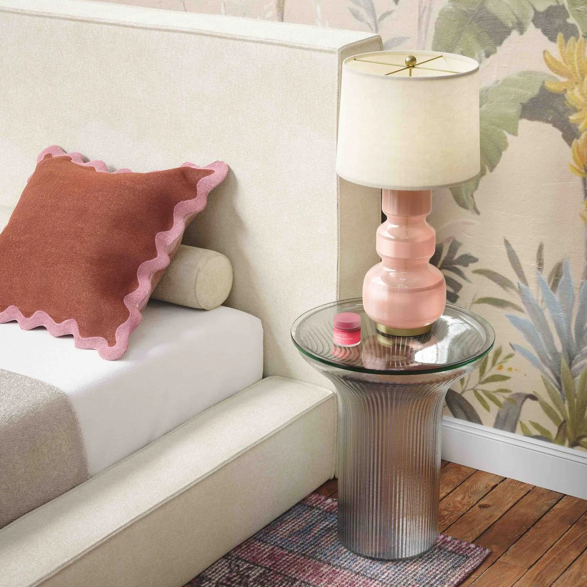 Cassandra Clear Glass Flared Side Table - Image 2