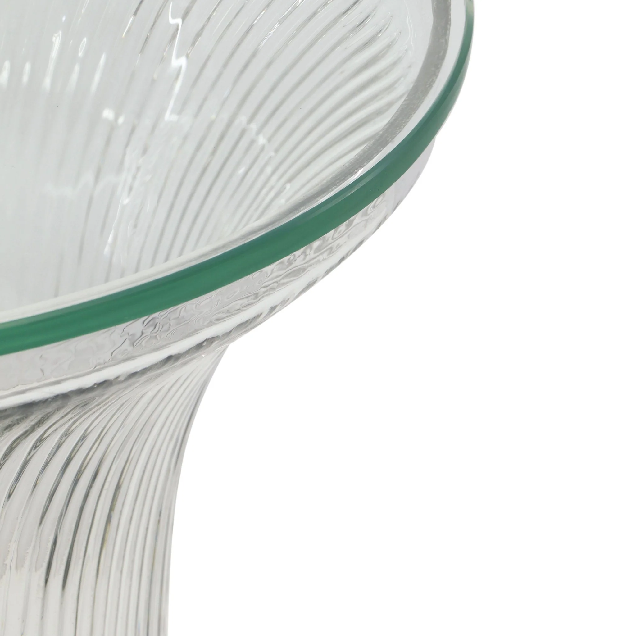 Cassandra Clear Glass Flared Side Table - Image 4