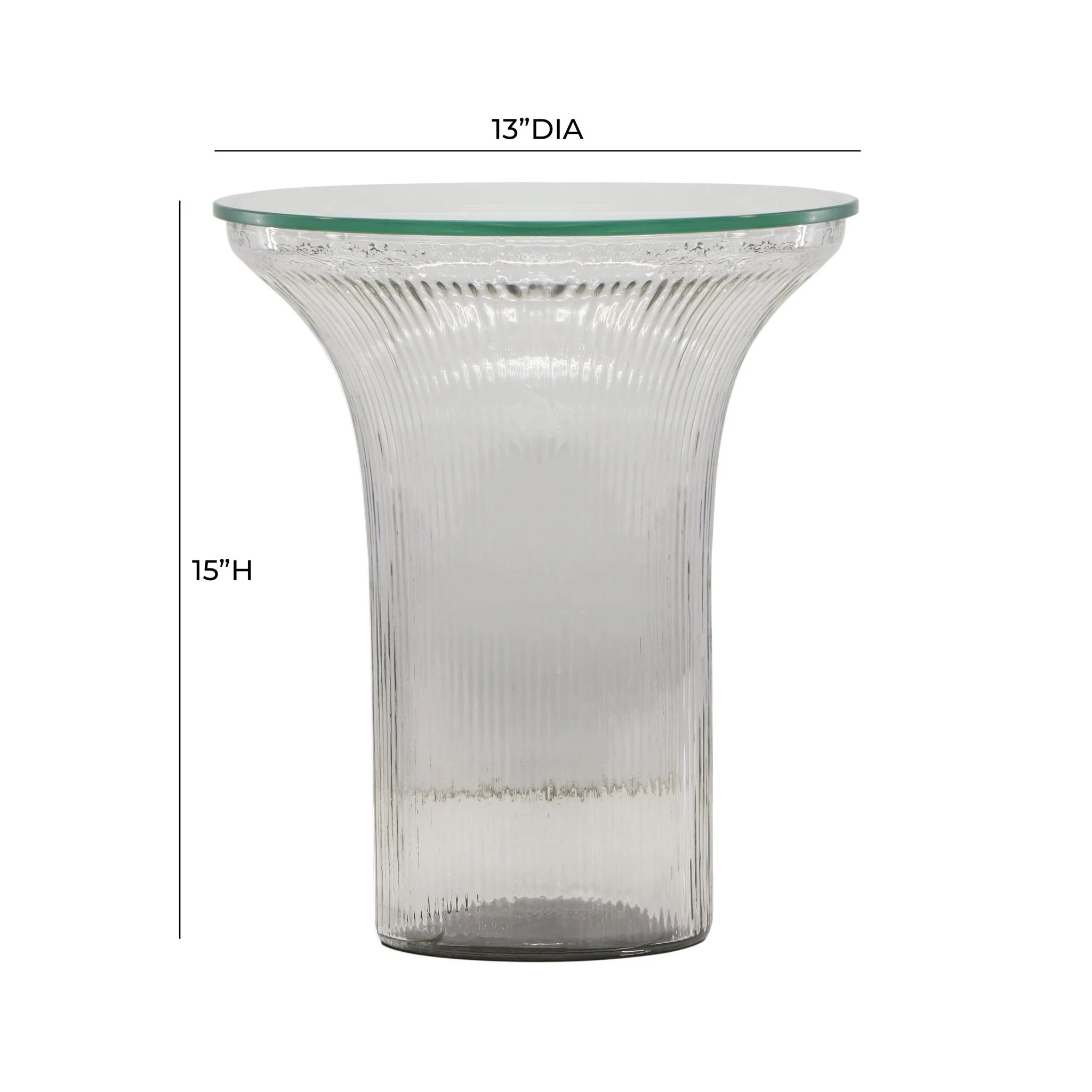 Cassandra Clear Glass Flared Side Table - Image 5