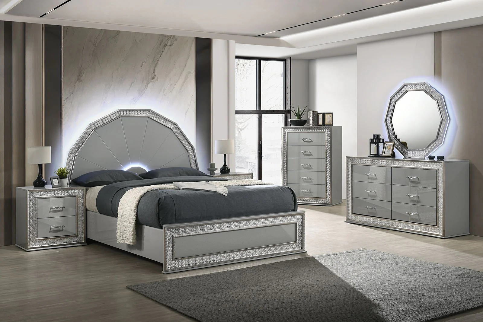 Cassiopeia 5 Pc. Queen Bedroom Set w/ Chest - Image 2