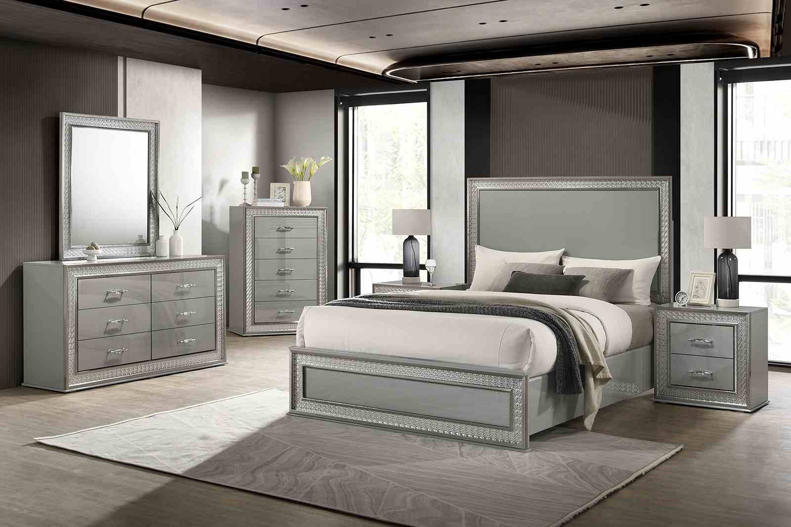 Cassiopeia Rect Mirror, Metallic Gray - Image 2