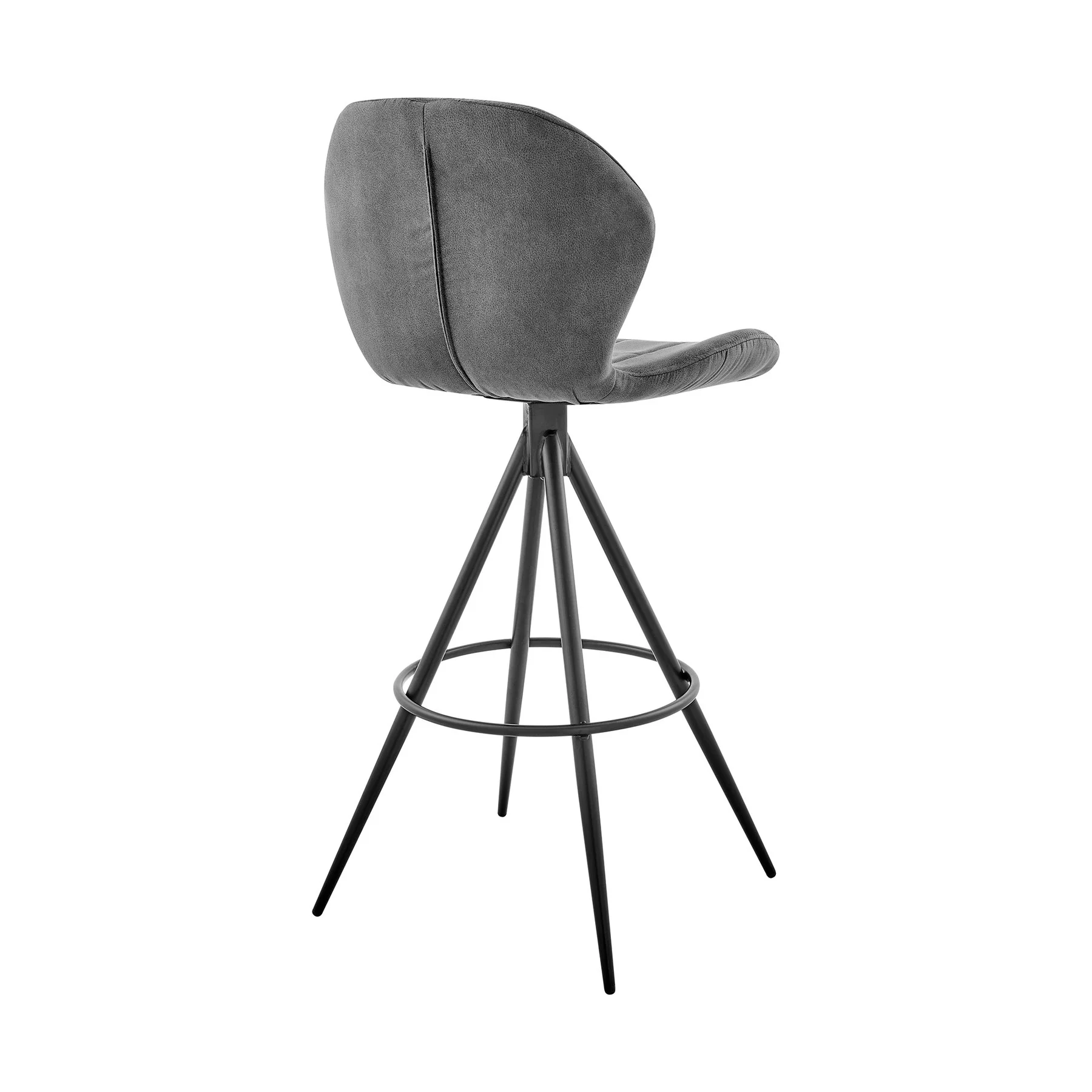 Catalina 26" Counter Height Bar Stool in Charcoal Fabric and Black Finish - Image 4