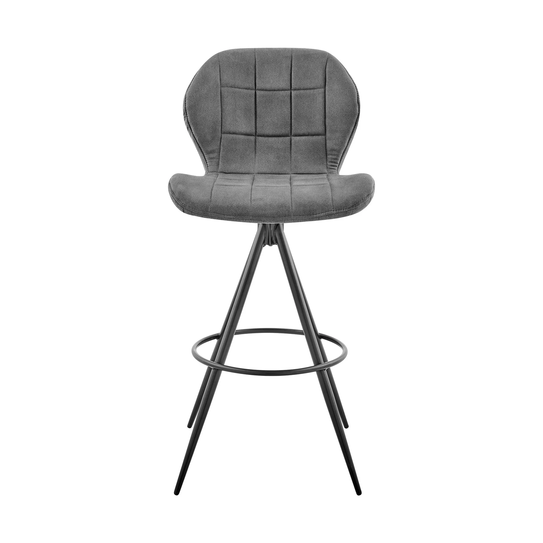 Catalina 30" Bar Height Bar Stool in Charcoal Fabric and Black Finish - Image 2