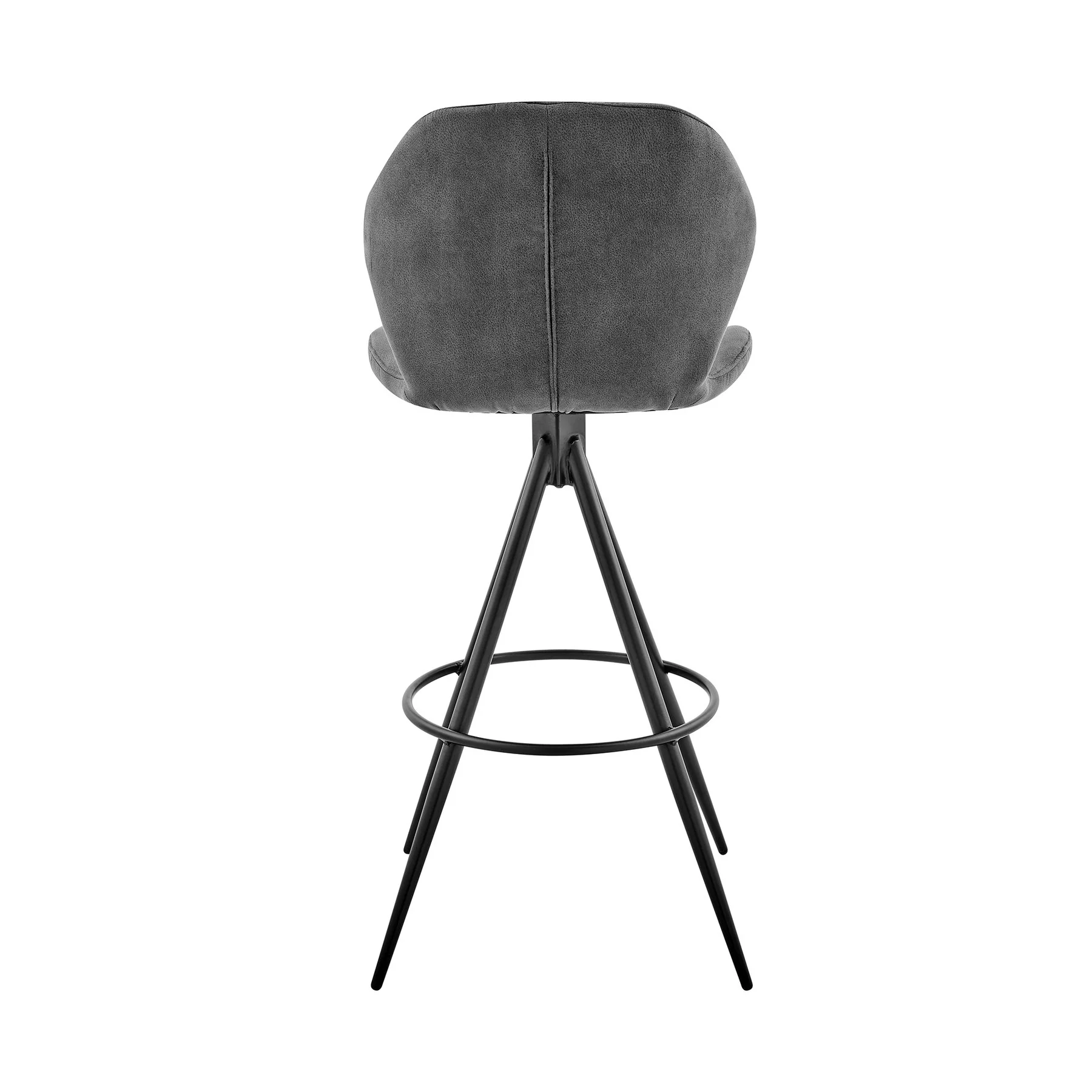 Catalina 30" Bar Height Bar Stool in Charcoal Fabric and Black Finish - Image 5