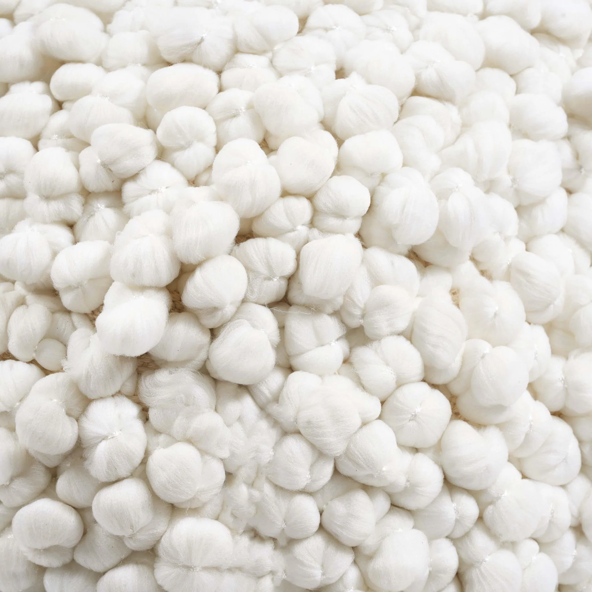 Cathy Cream Woven Pouf - Image 4