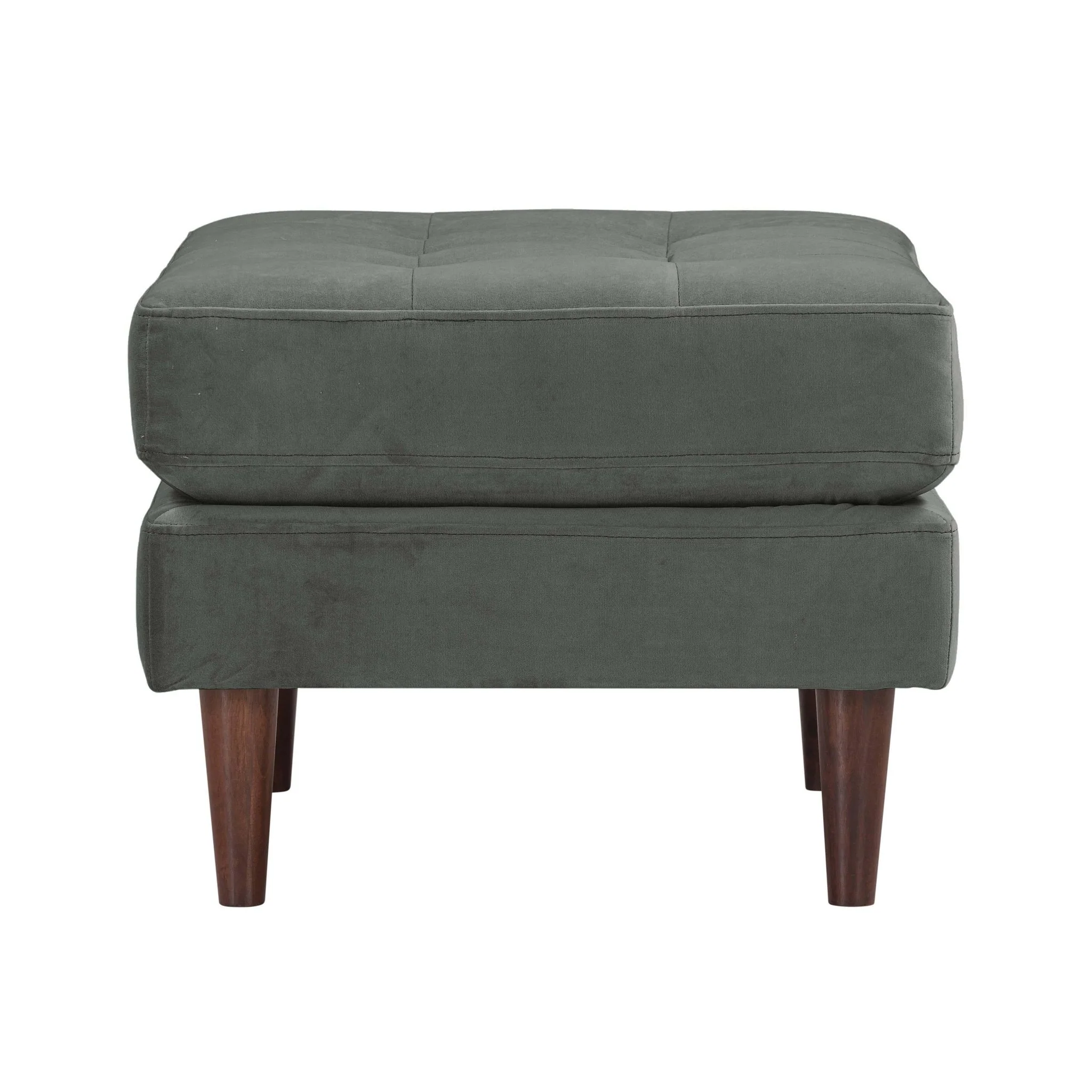 Cave Ash Gray Velvet Ottoman - Image 4