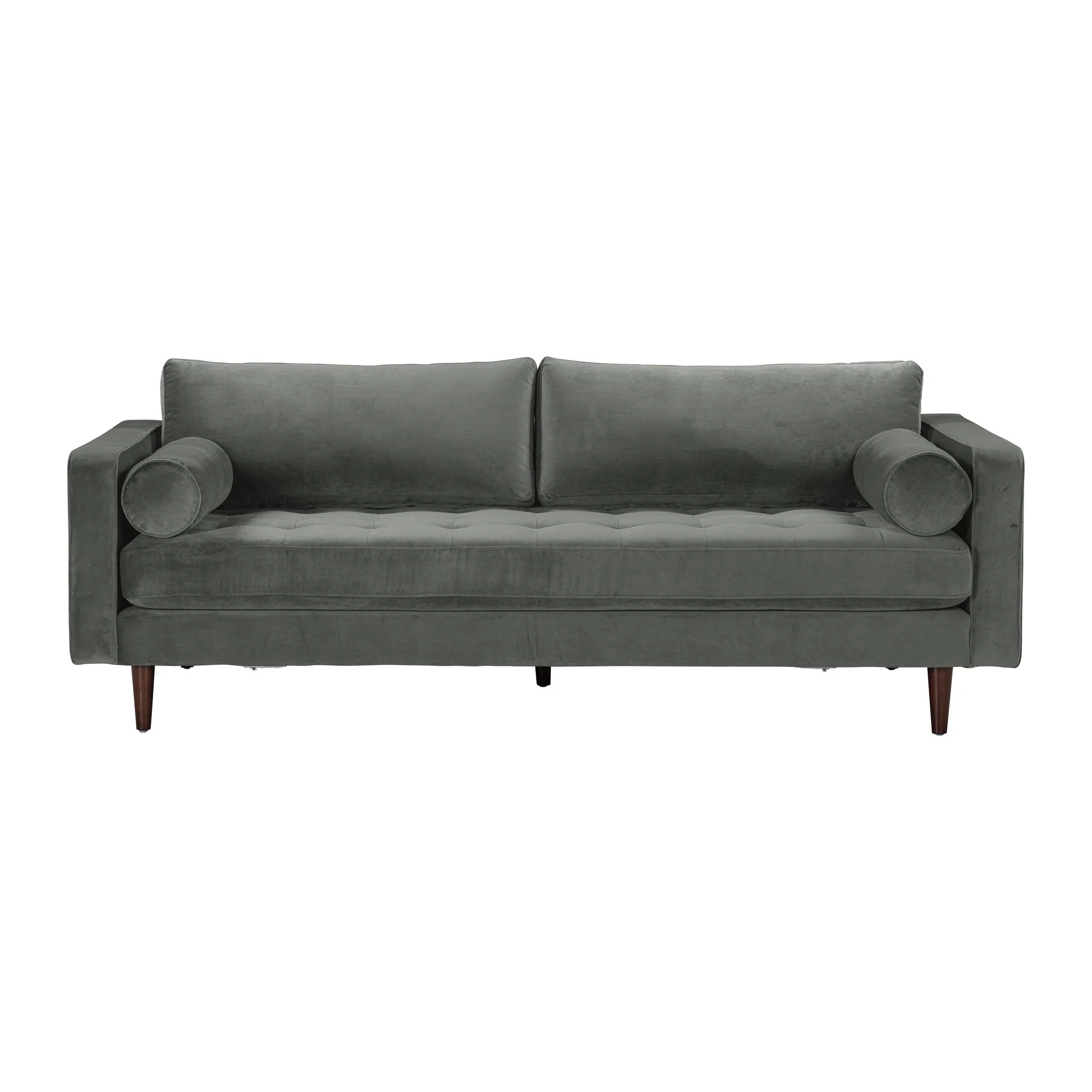 Cave Ash Gray Velvet Sofa - Image 3