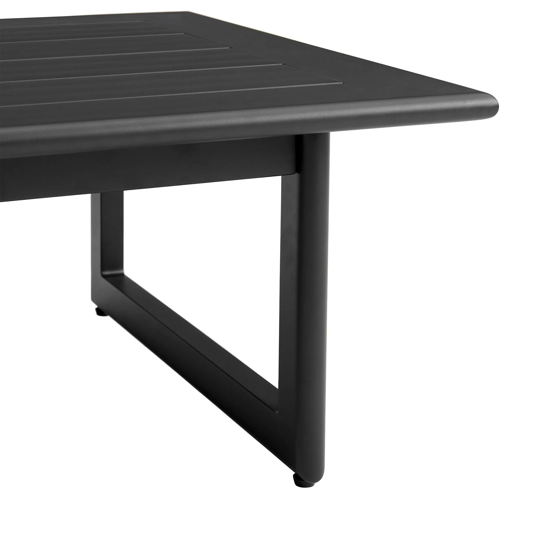 Cayman 4 Piece Black Aluminum Outdoor Seating Set with Dark Gray Cushions - Image 7