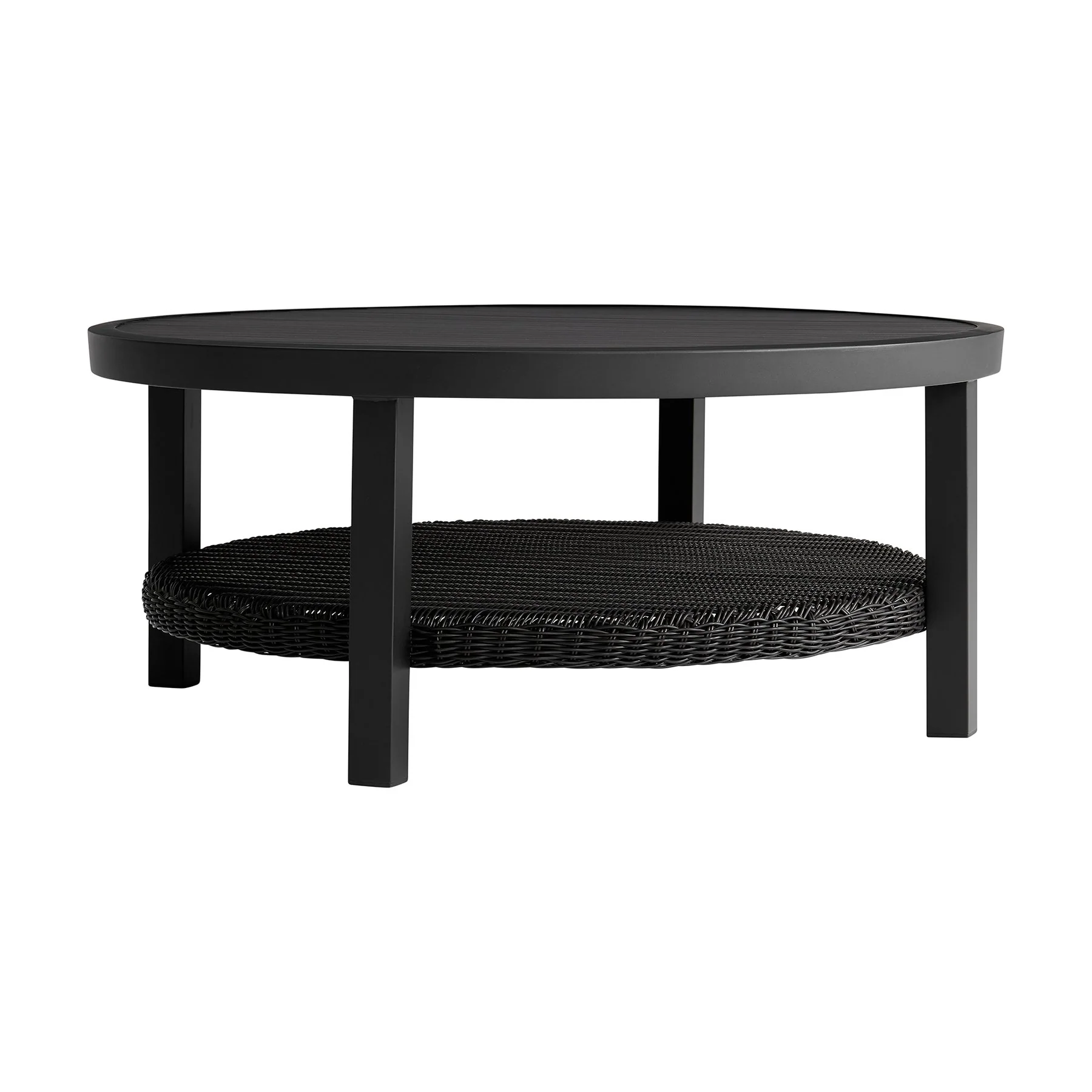 Cayman 5 Piece Black Aluminum Outdoor Seating Set with Dark Gray Cushions - Image 5