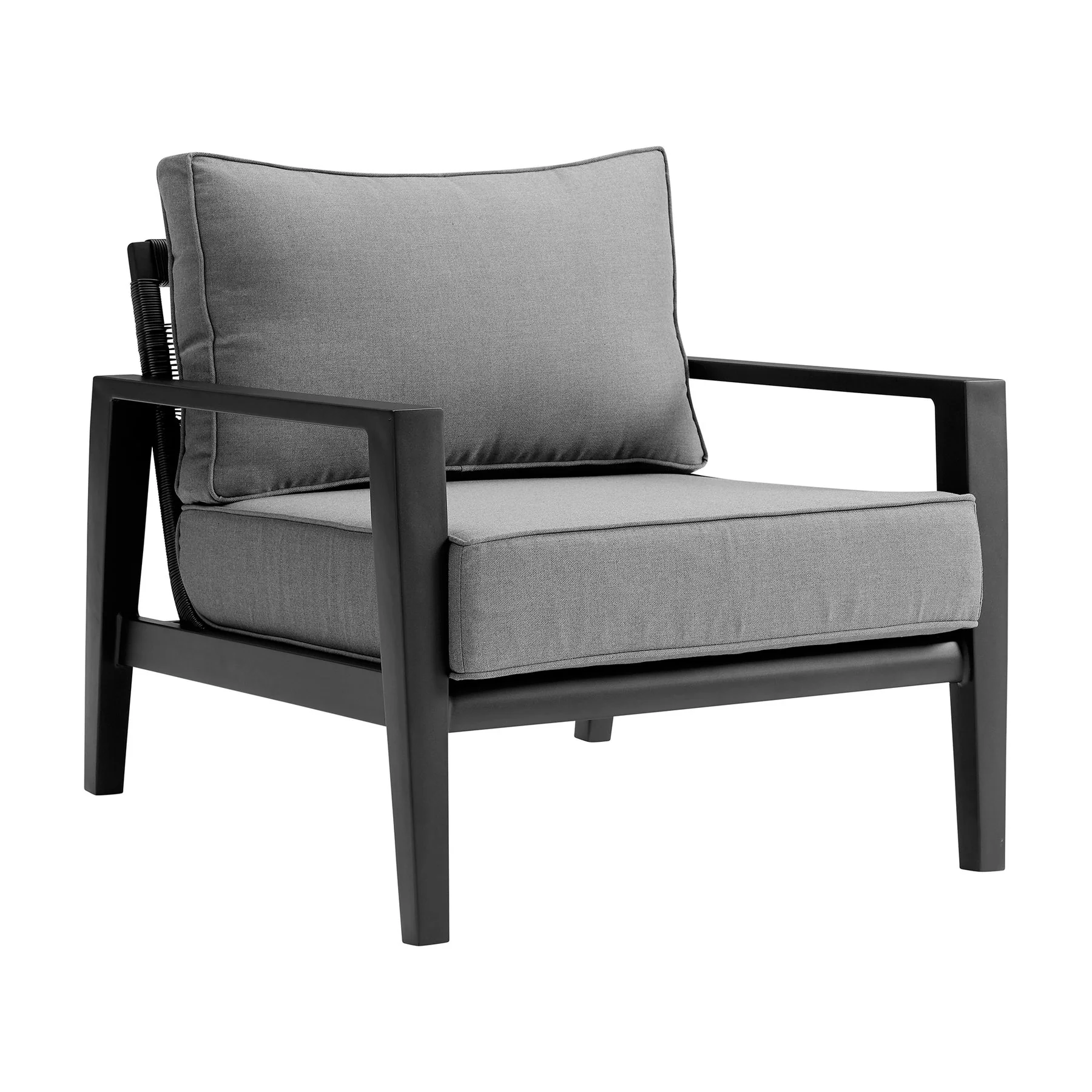 Cayman Aluminum Outdoor Chair in Black and Dark Gray - Image 2