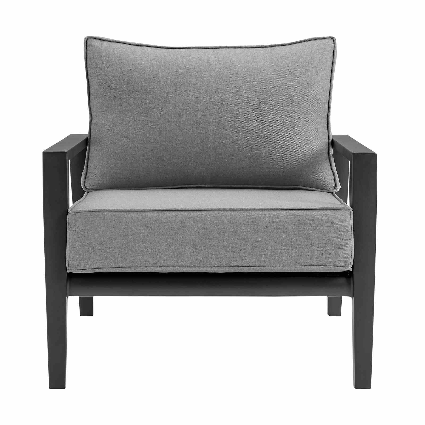 Cayman Aluminum Outdoor Chair in Black and Dark Gray - Image 3