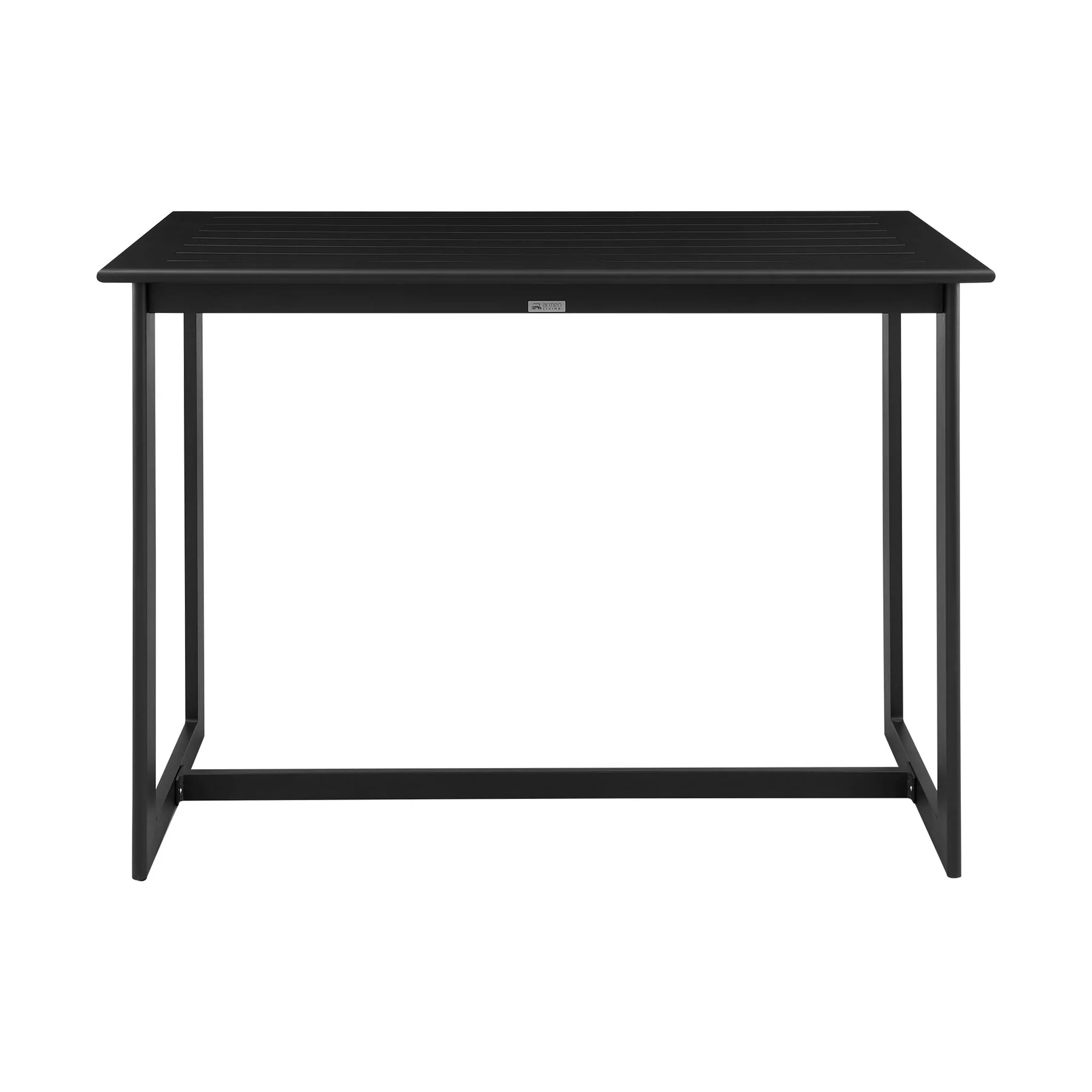 Cayman Outdoor Patio 5-Piece Bar Table Set in Aluminum with Gray Cushions - Image 4