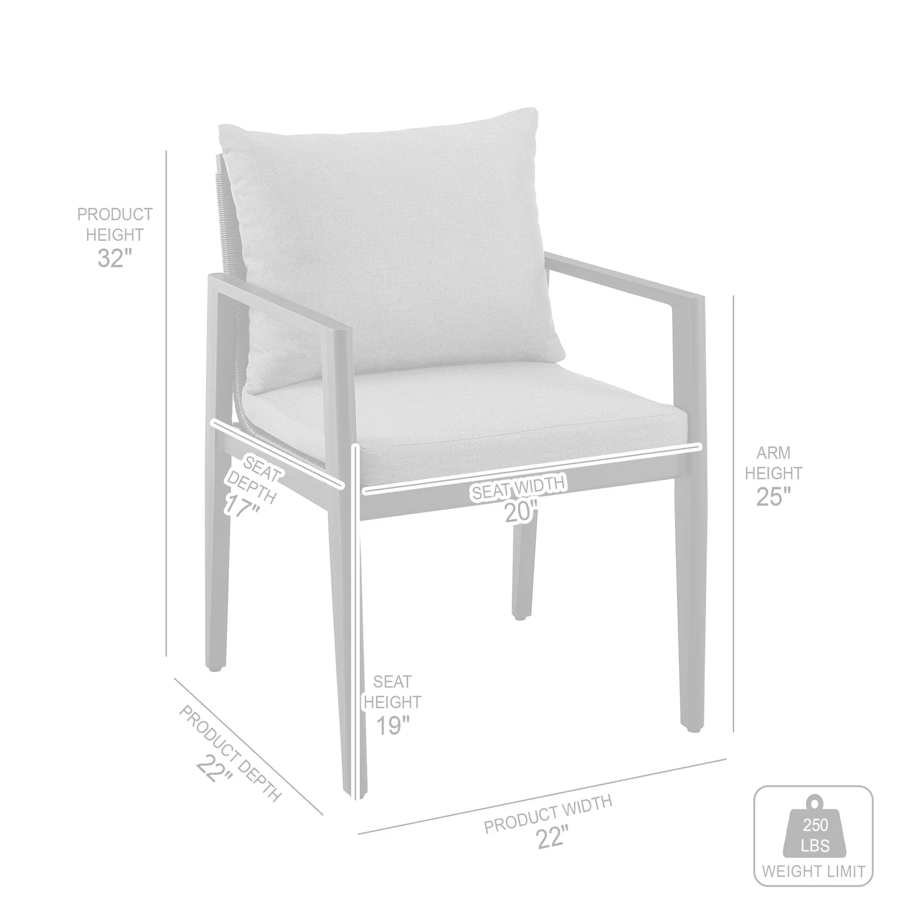 Cayman Outdoor Patio 5-Piece Dining Table Set in Aluminum with Gray Cushions - Image 11