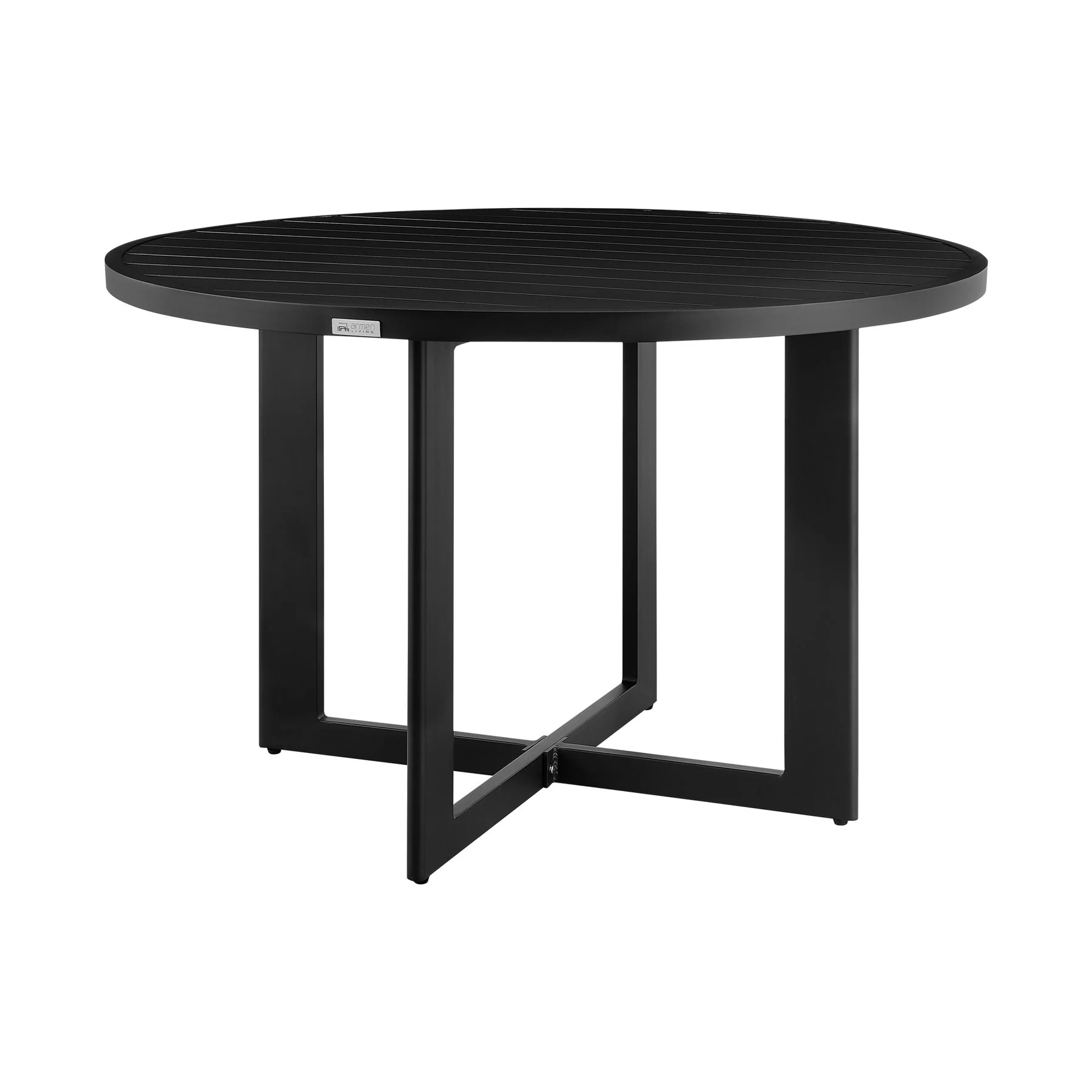 Cayman Outdoor Patio 5-Piece Round Dining Table Set in Aluminum with Gray Cushions - Image 4