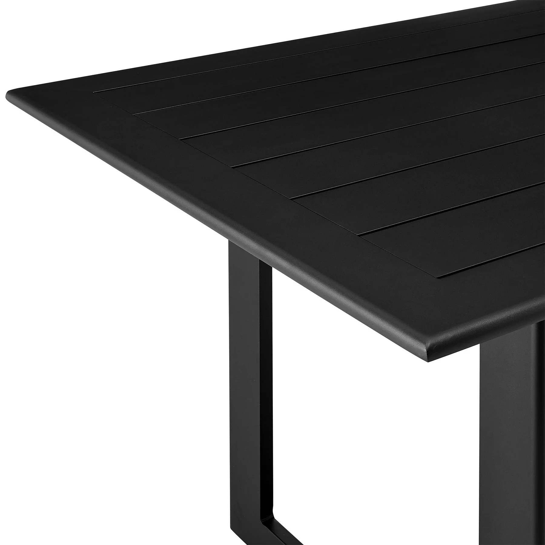 Cayman Outdoor Patio 7-Piece Dining Table Set in Aluminum with Gray Cushions - Image 7