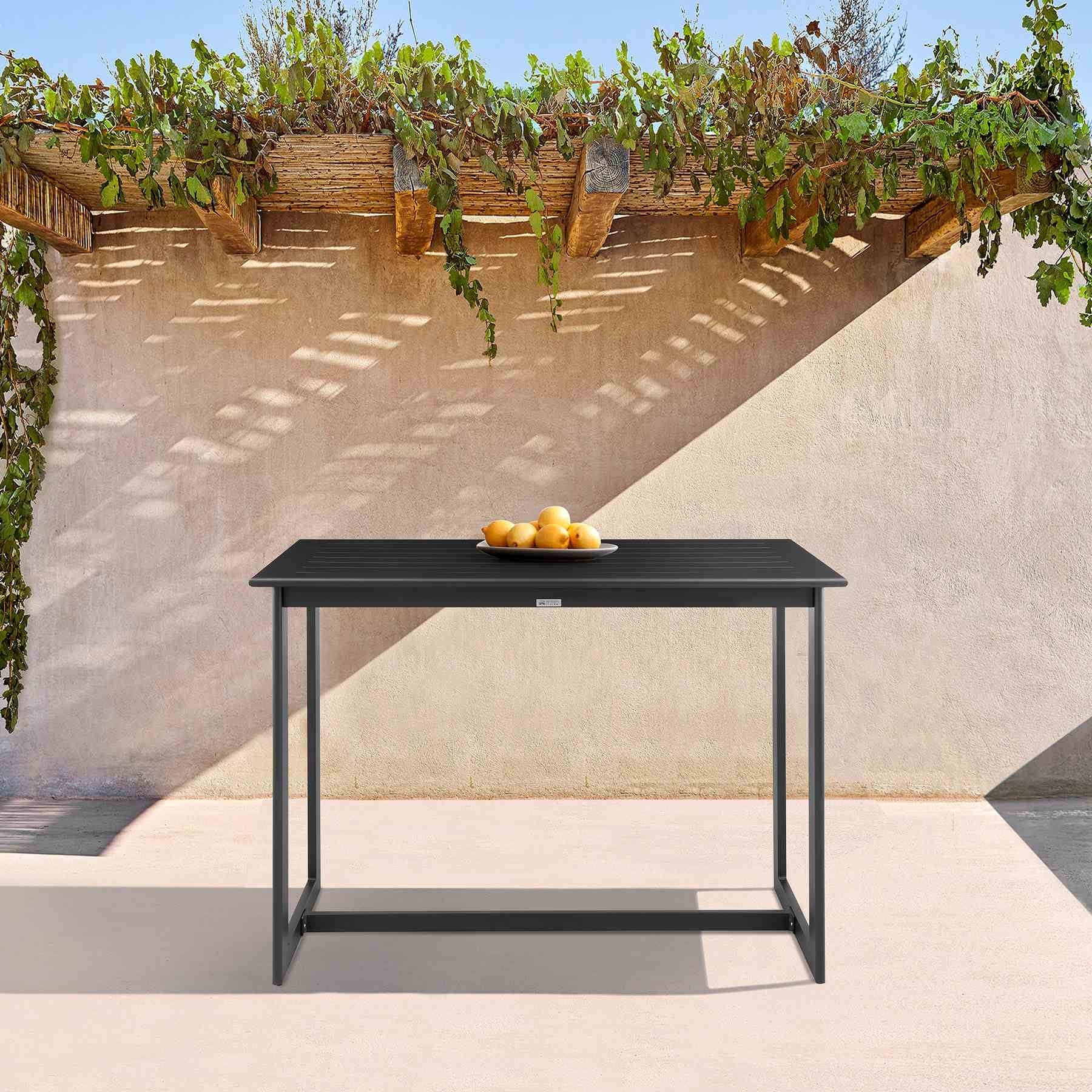 Cayman Outdoor Patio Bar Height Dining Table in Aluminum - Image 6