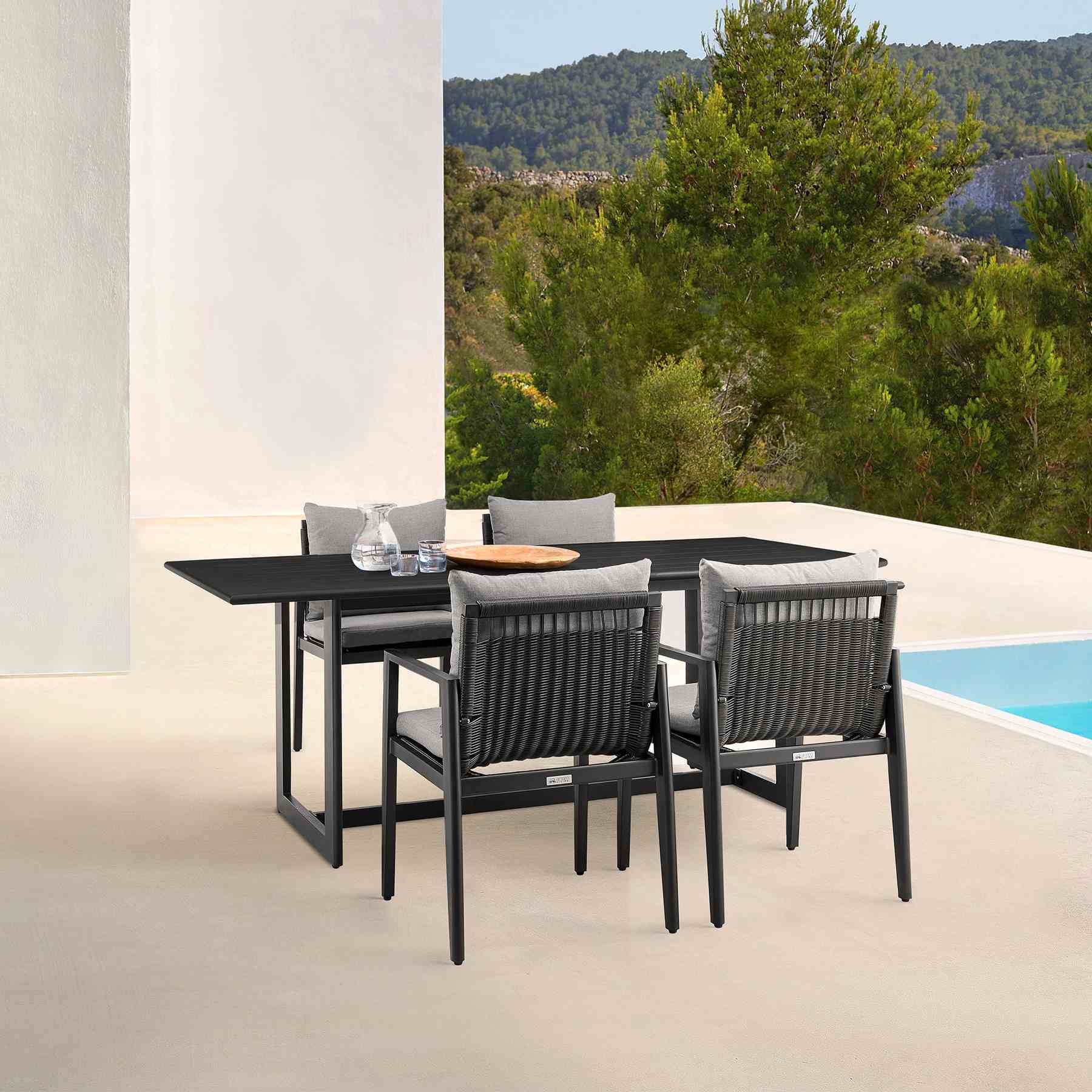 Cayman Outdoor Patio Dining Table in Aluminum - Image 7