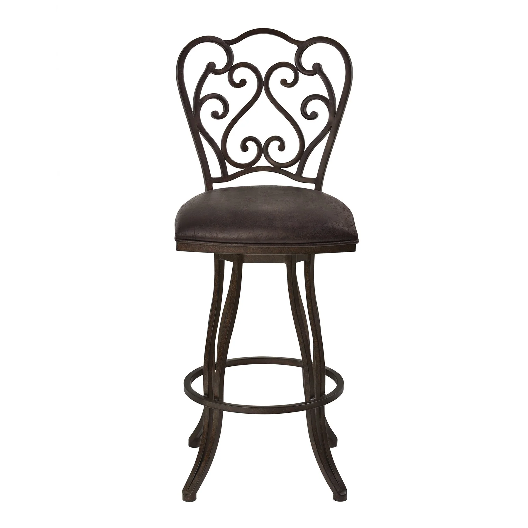 Celeste 26" Counter Height Metal Swivel Barstool in Bandero Espresso Fabric and Auburn Bay Finish - Image 2