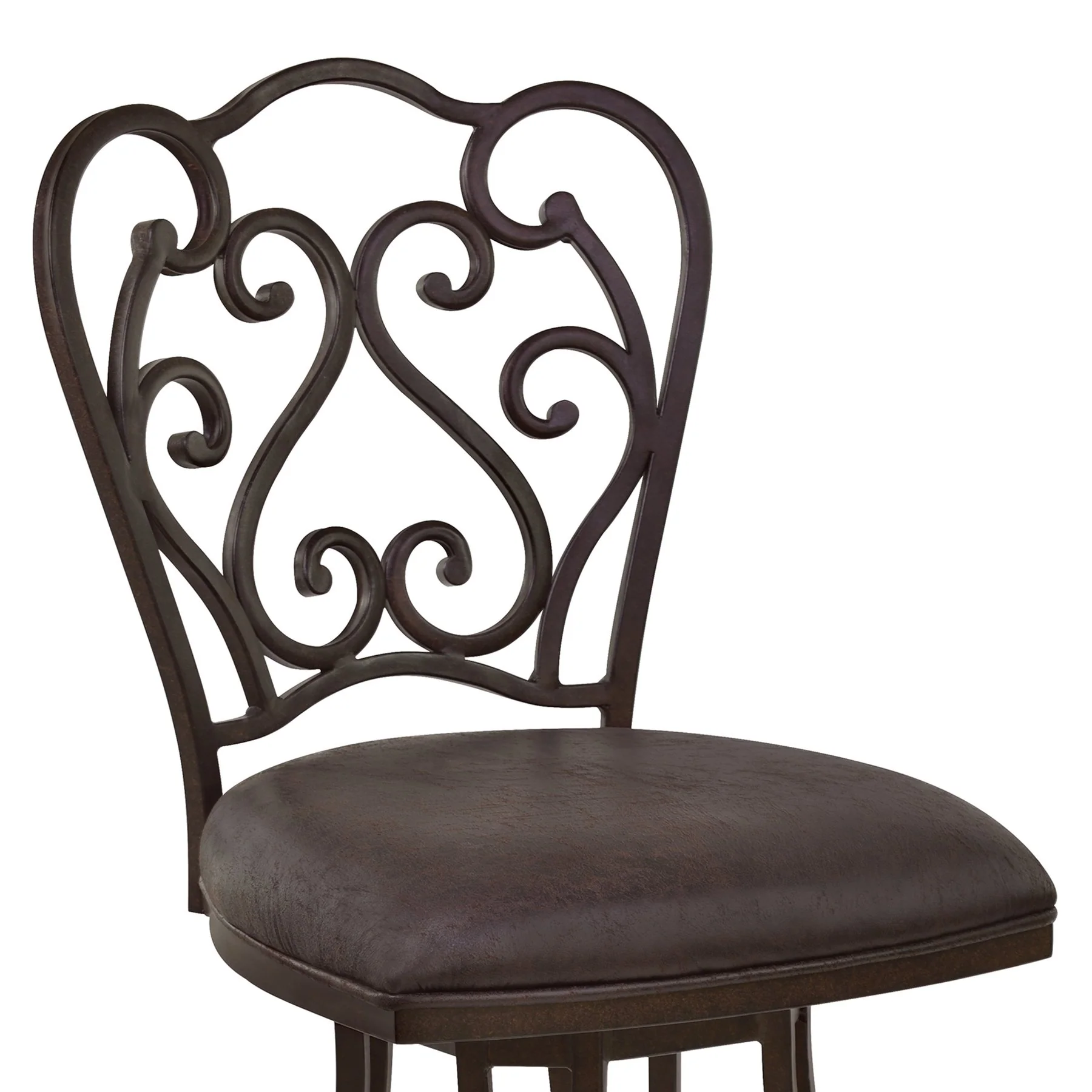 Celeste 30" Bar Height Metal Swivel Barstool in Bandero Espresso Fabric and Auburn Bay Finish - Image 3