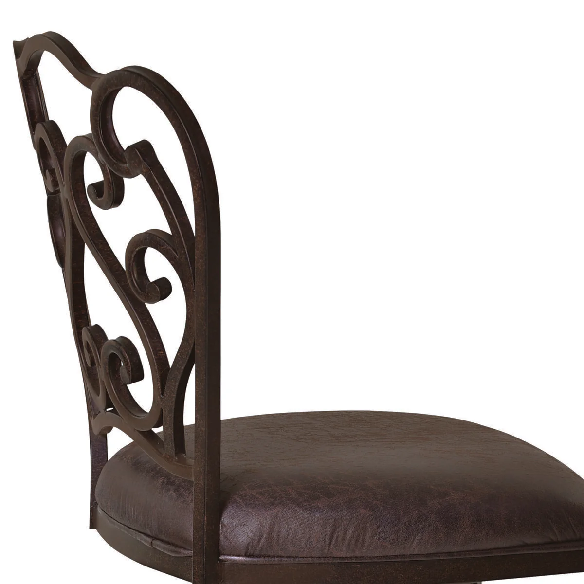 Celeste 30" Bar Height Metal Swivel Barstool in Bandero Espresso Fabric and Auburn Bay Finish - Image 4