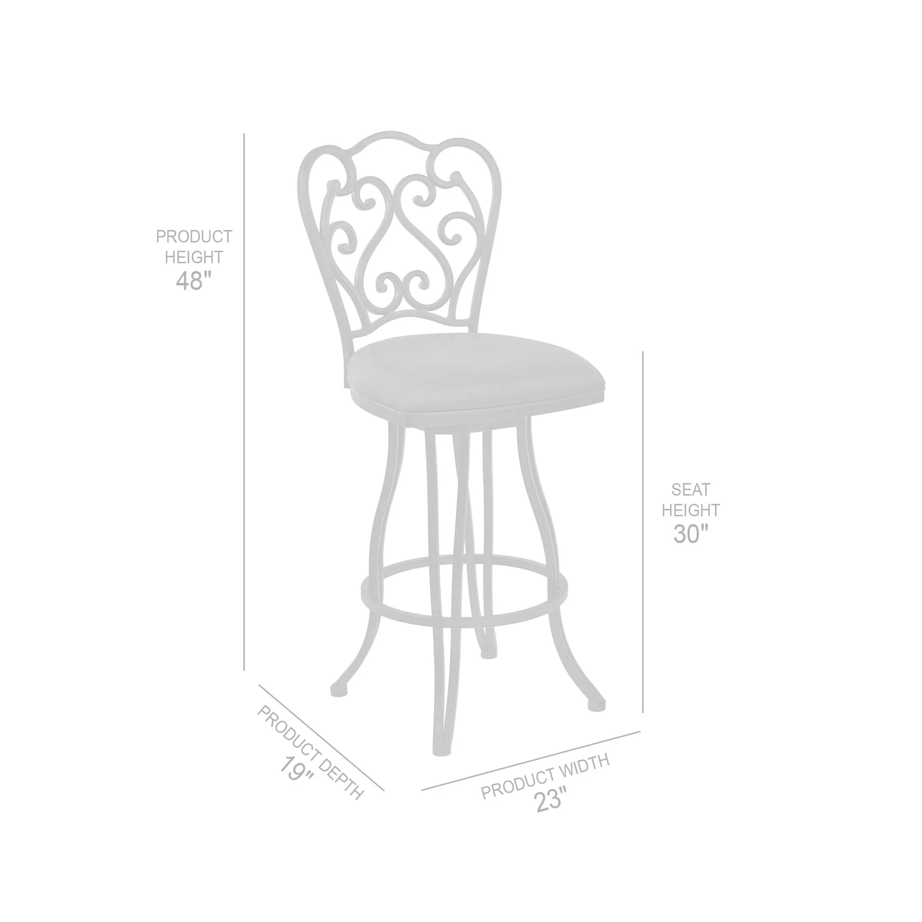 Celeste 30" Bar Height Metal Swivel Barstool in Bandero Espresso Fabric and Auburn Bay Finish - Image 6