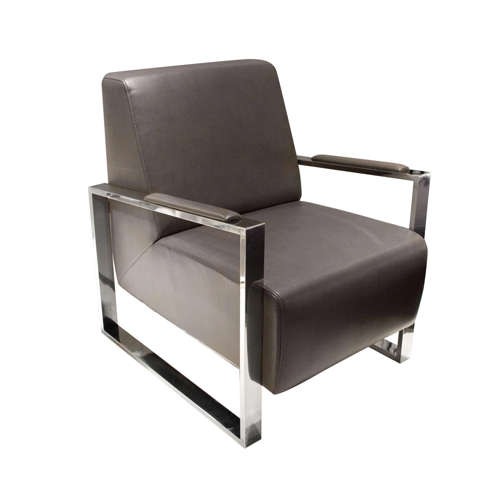 Century Accent Chair w/ Stainless Steel Frame by Diamond Sofa - Elephant Grey - Image 2