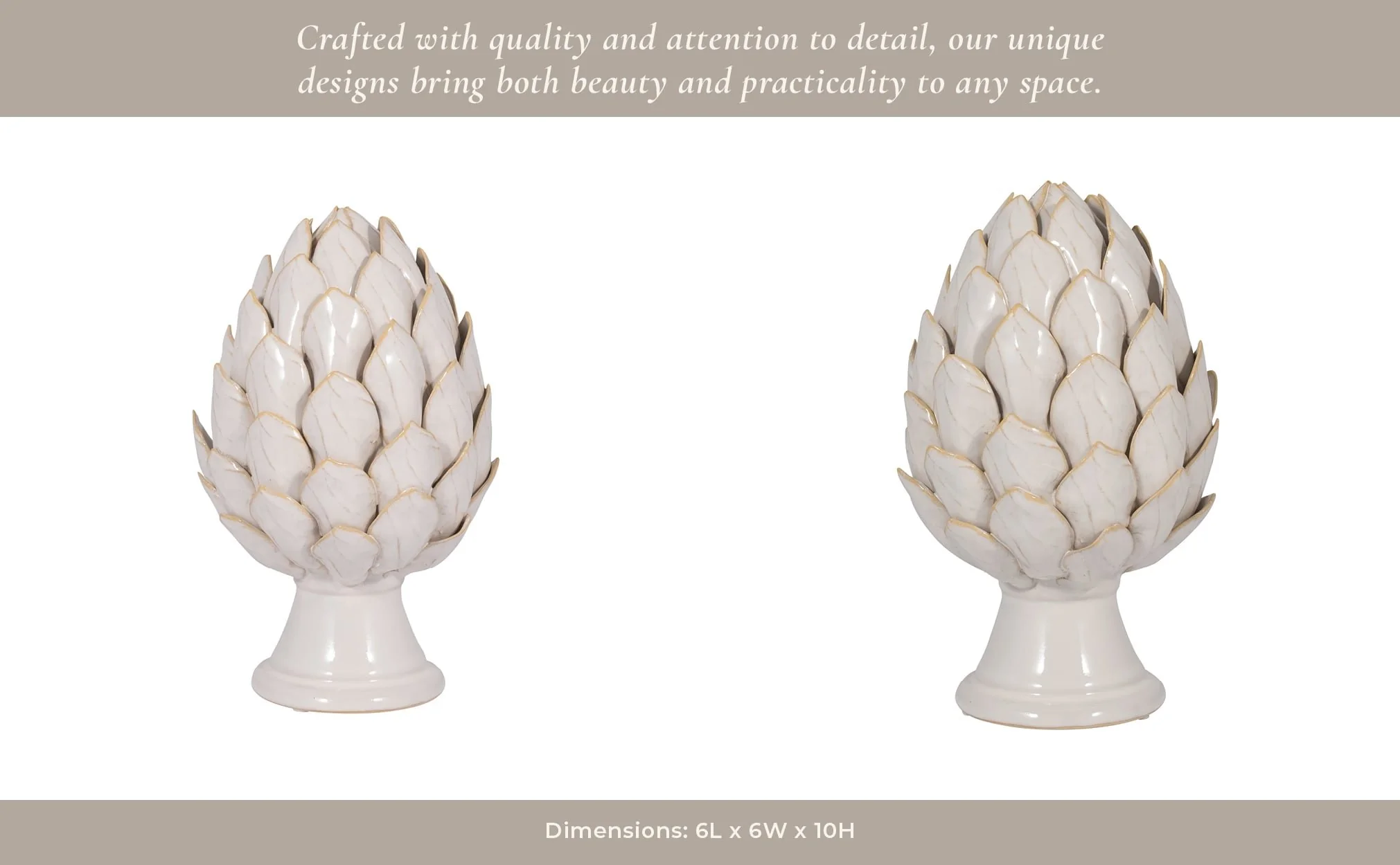 Cer, 10" Artichoke, Ivory - Image 11