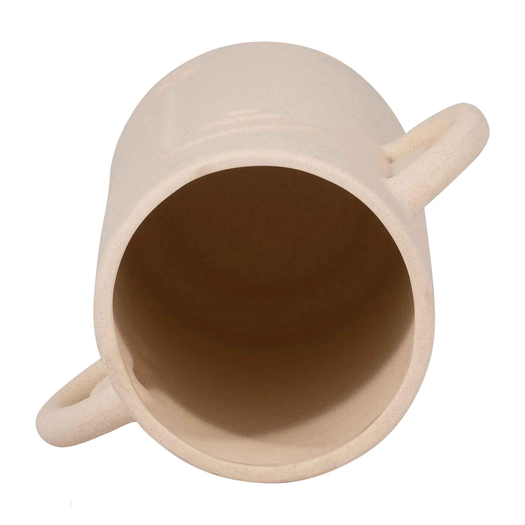 Cer, 10" Face Vase W/ Handles, Ivory - Image 6