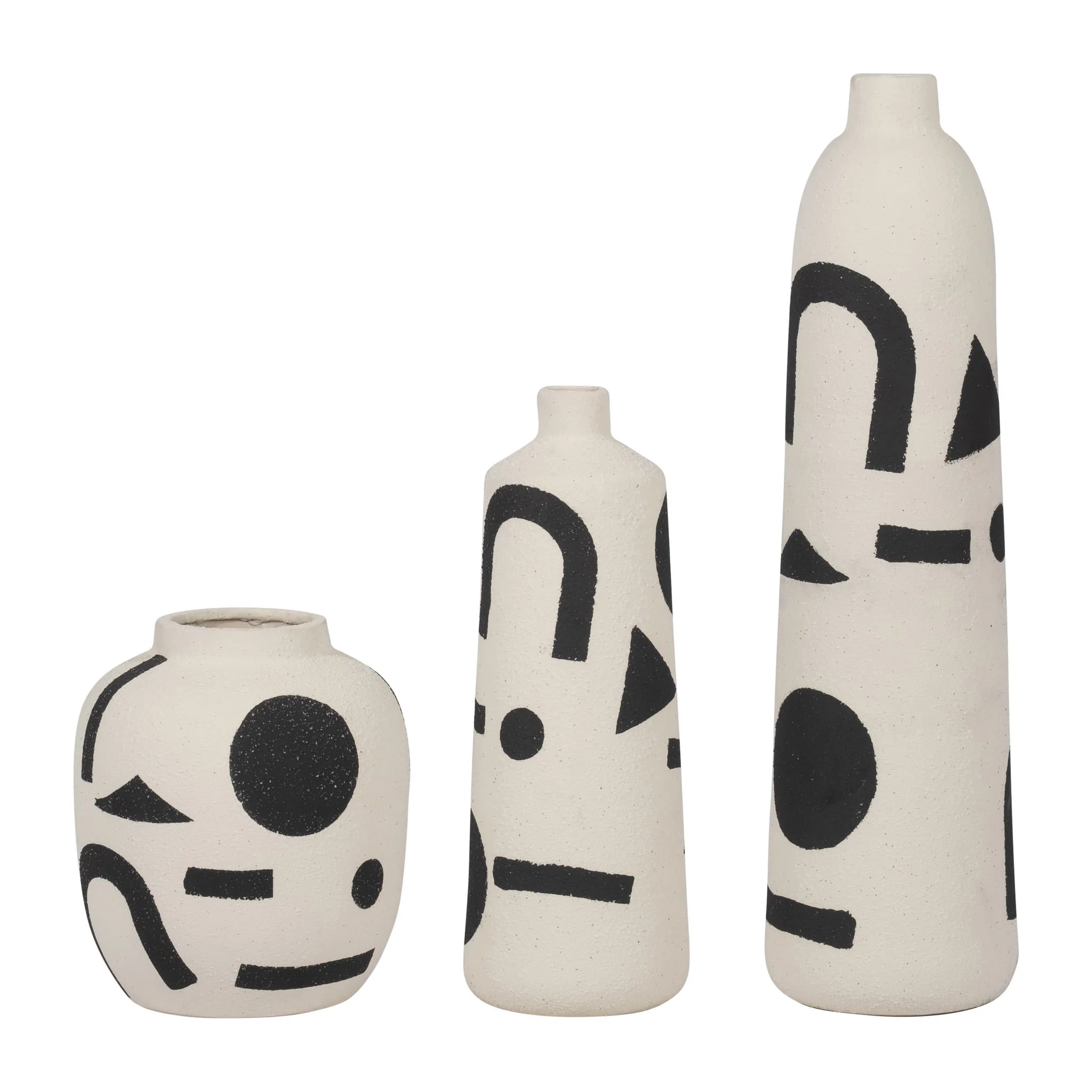 Cer, 10" Funky Vase, Ivory/black - Image 7