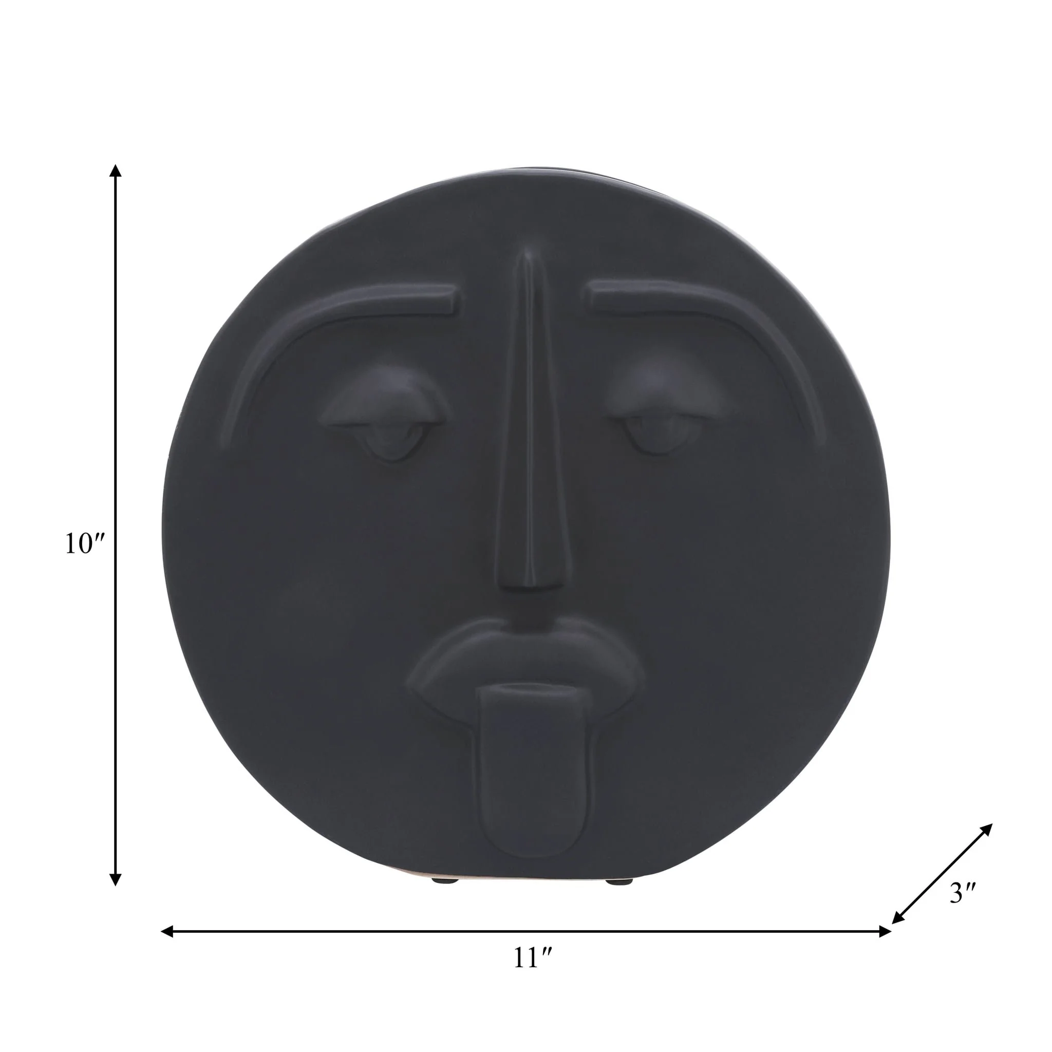 Cer, 10" Sad Face Vase, Black - Image 8
