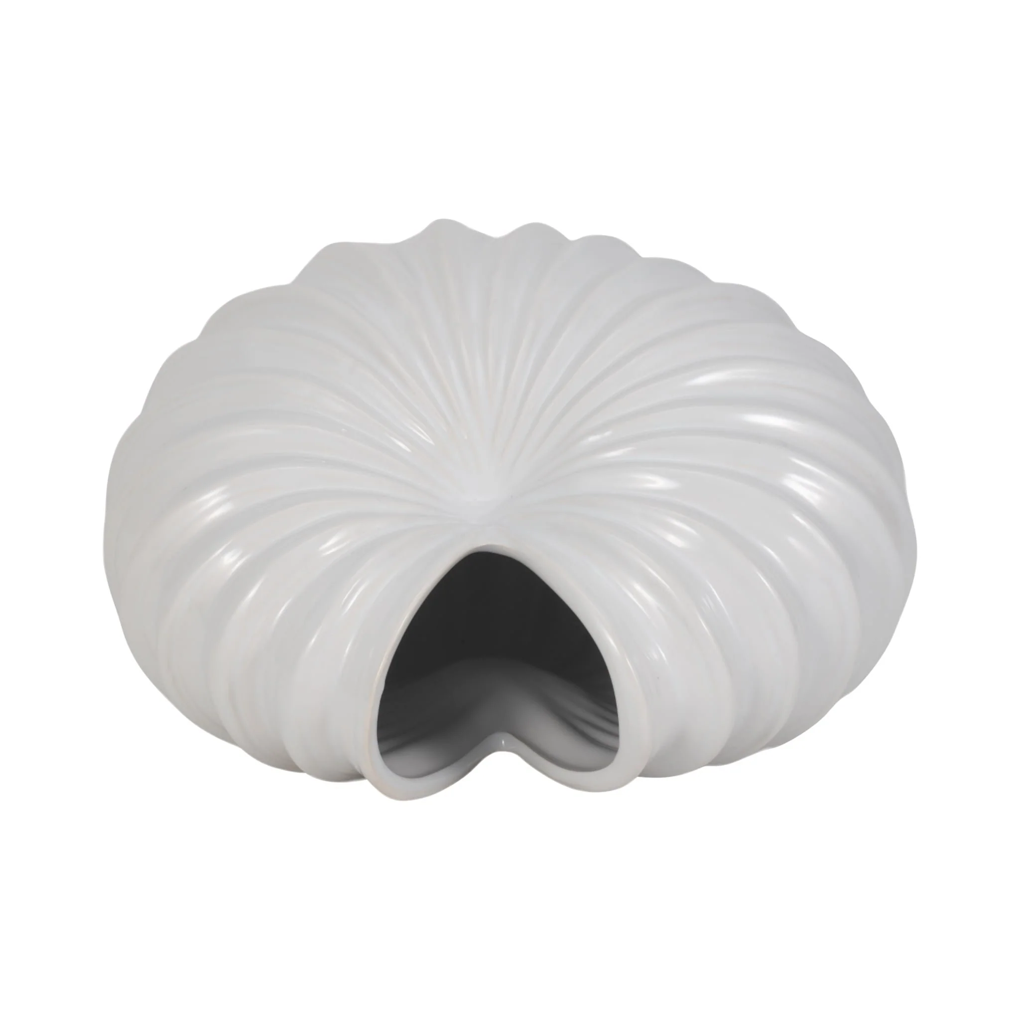 Cer, 10" Shell Vase, White - Image 6