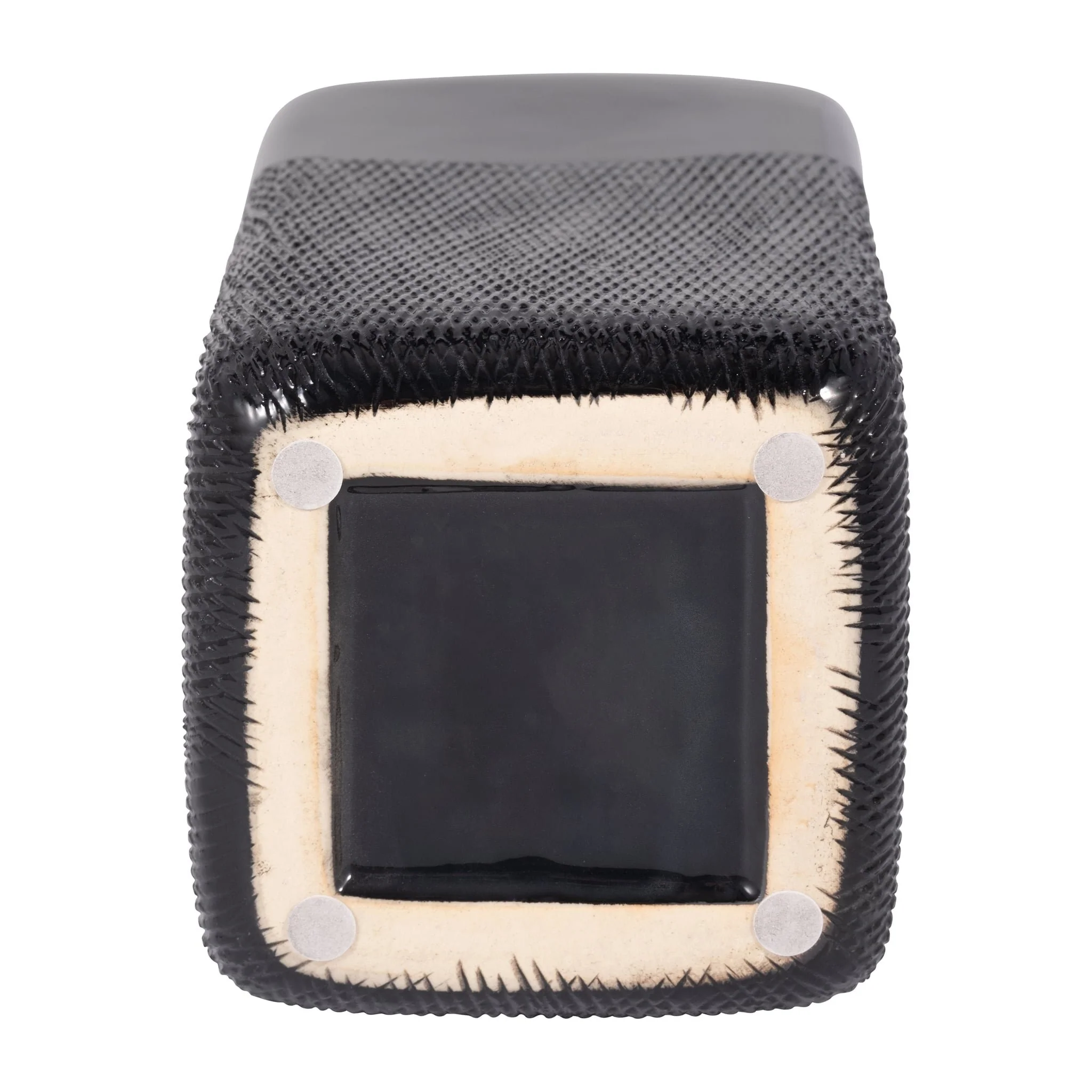 Cer, 10" Squared Grooved Vase, Black - Image 6