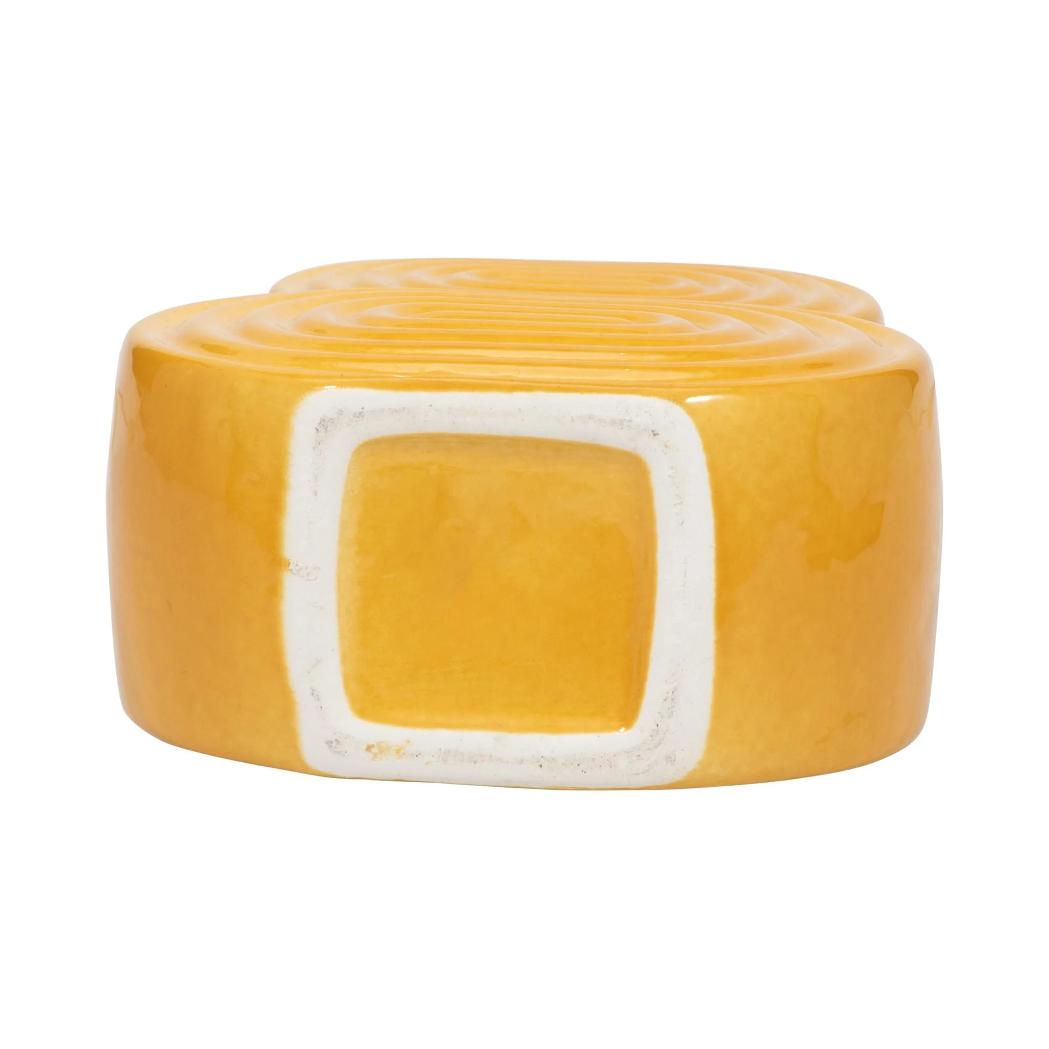 Cer, 10" Stacked Circles Vase, Mustard Gold - Image 7